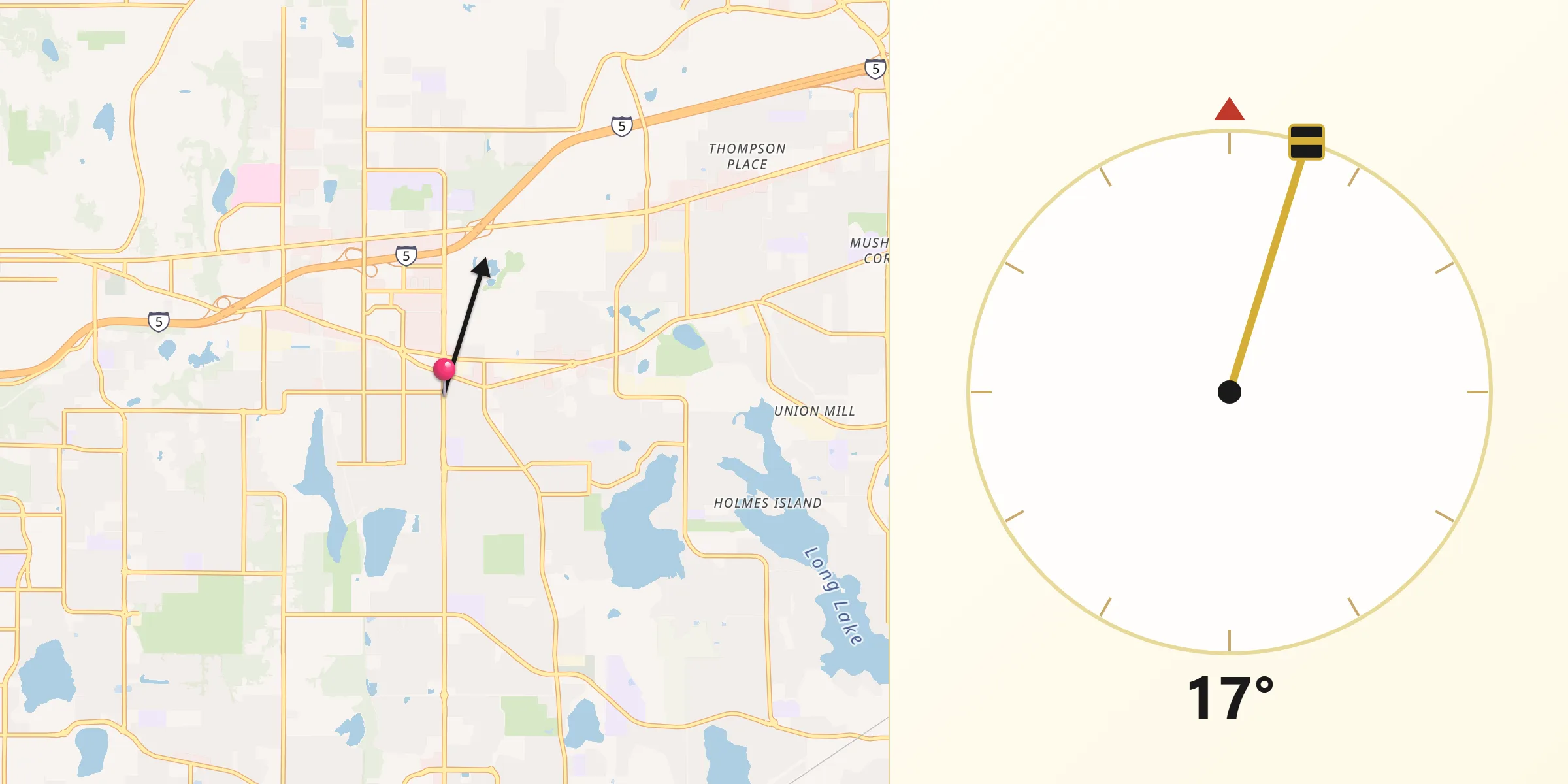 Qibla Direction from Lacey