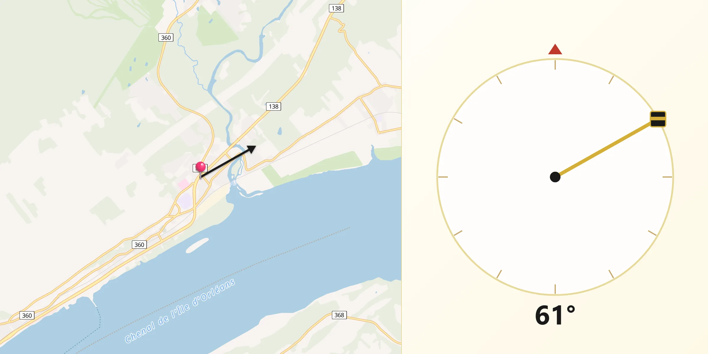 Qibla Direction from Beaupré