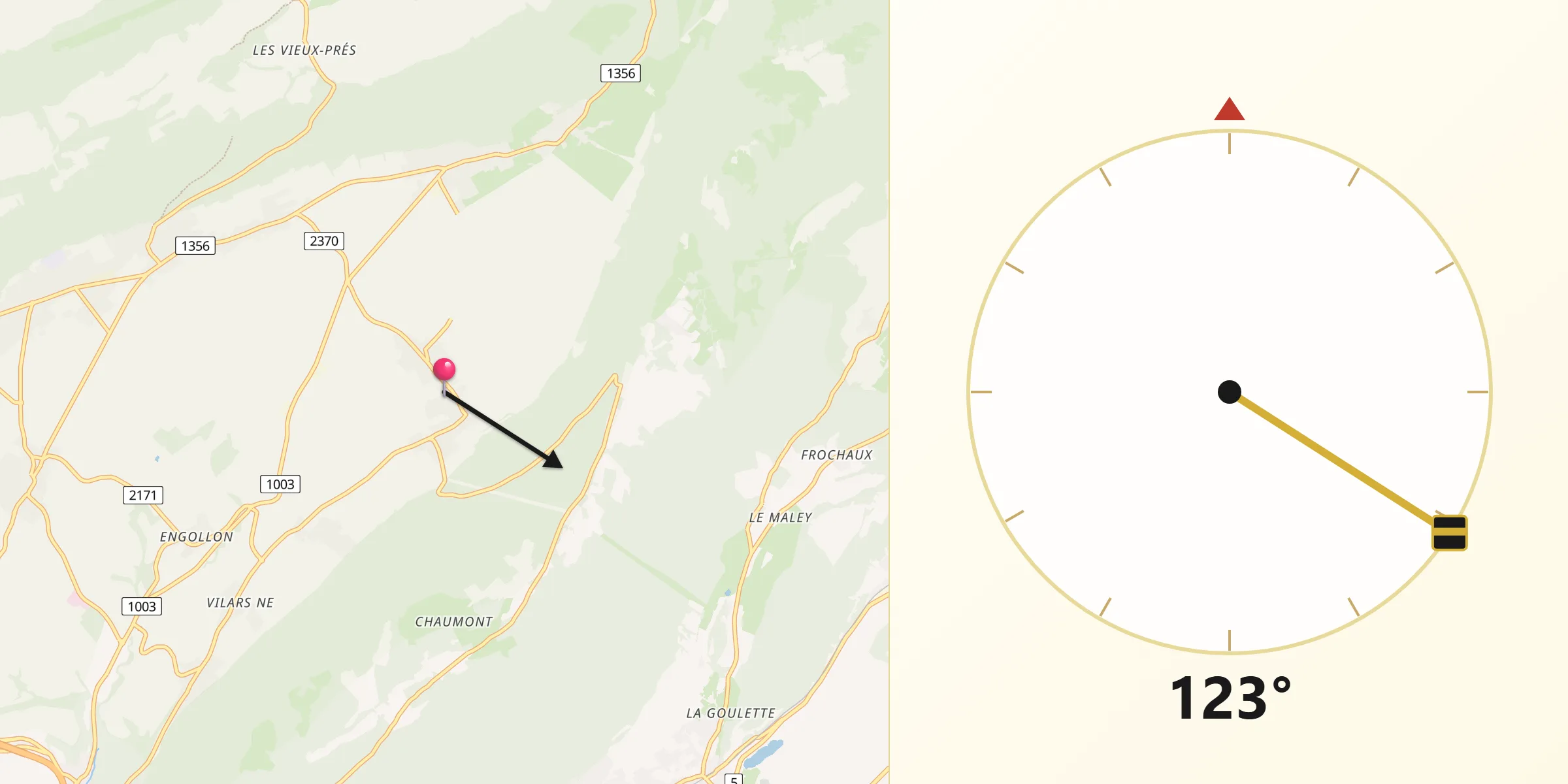 Direzione della Qibla da Grand-Savagnier