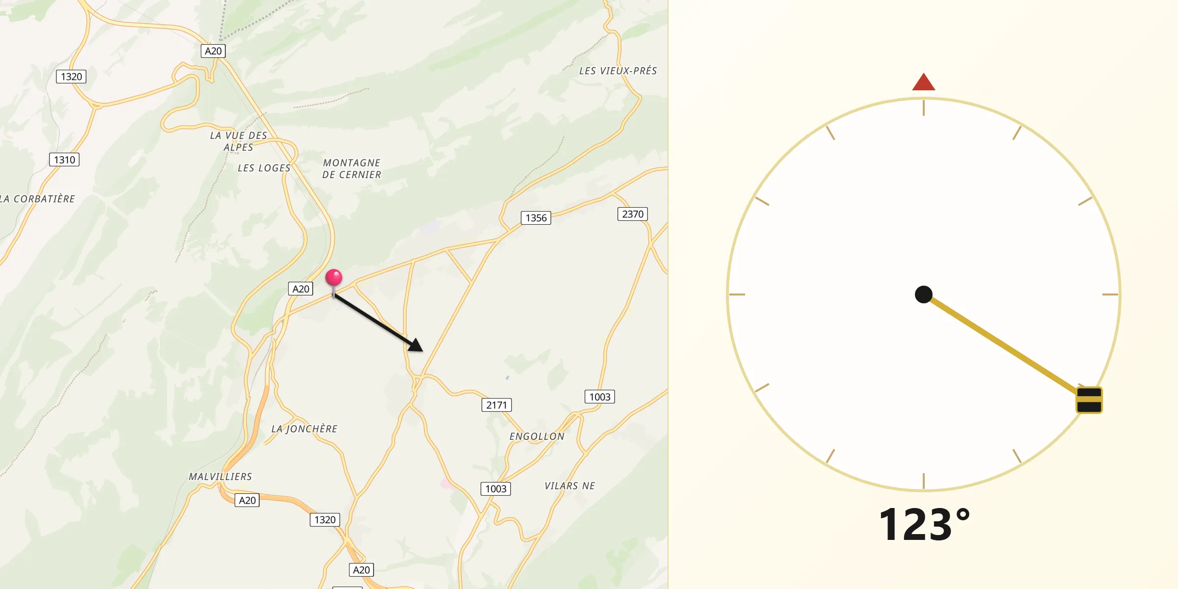Direzione della Qibla da Fontainemelon