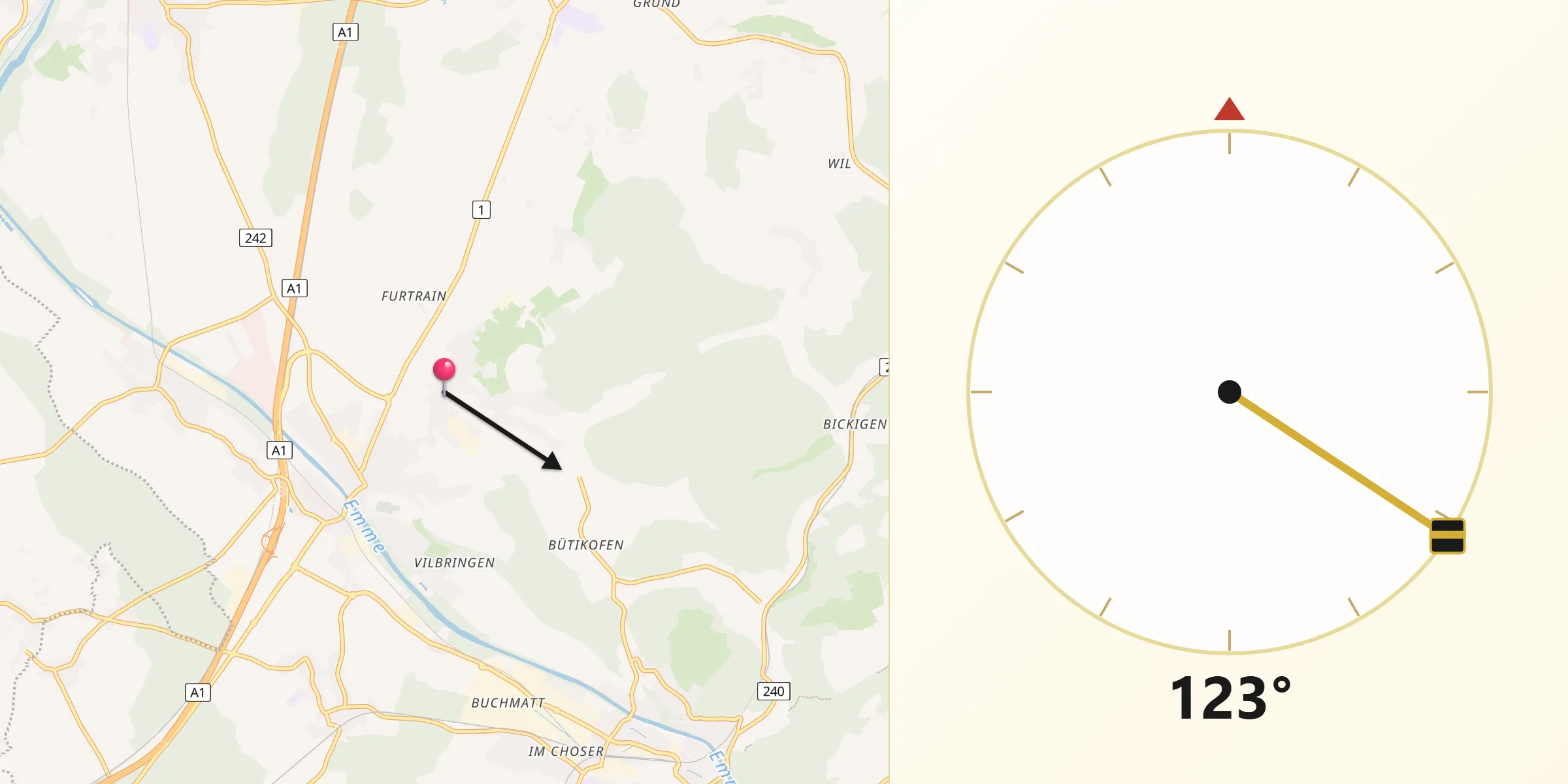 Direzione della Qibla da Ersigen