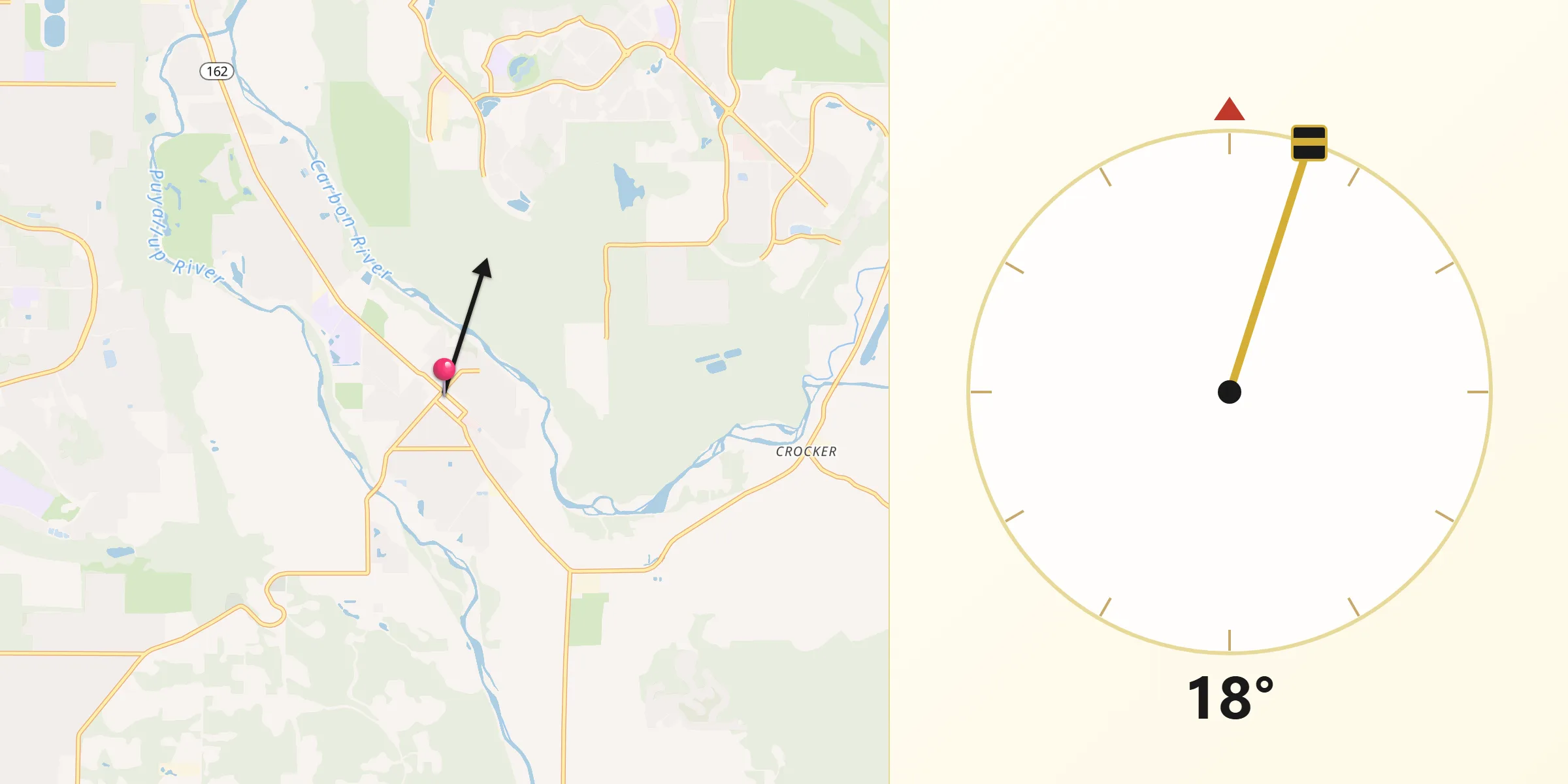 Qibla Direction from Orting