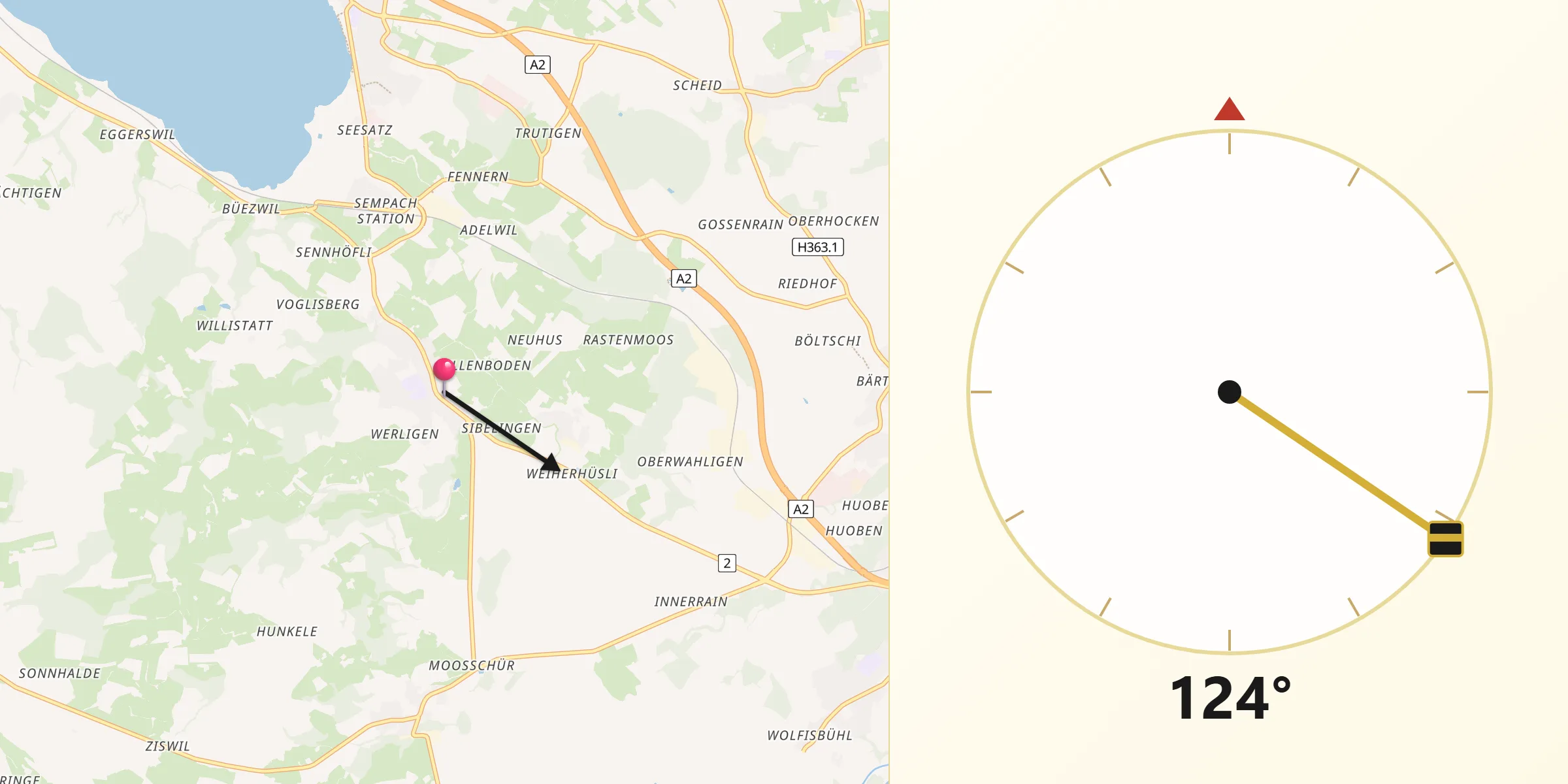 Direzione della Qibla da Neuenkirch