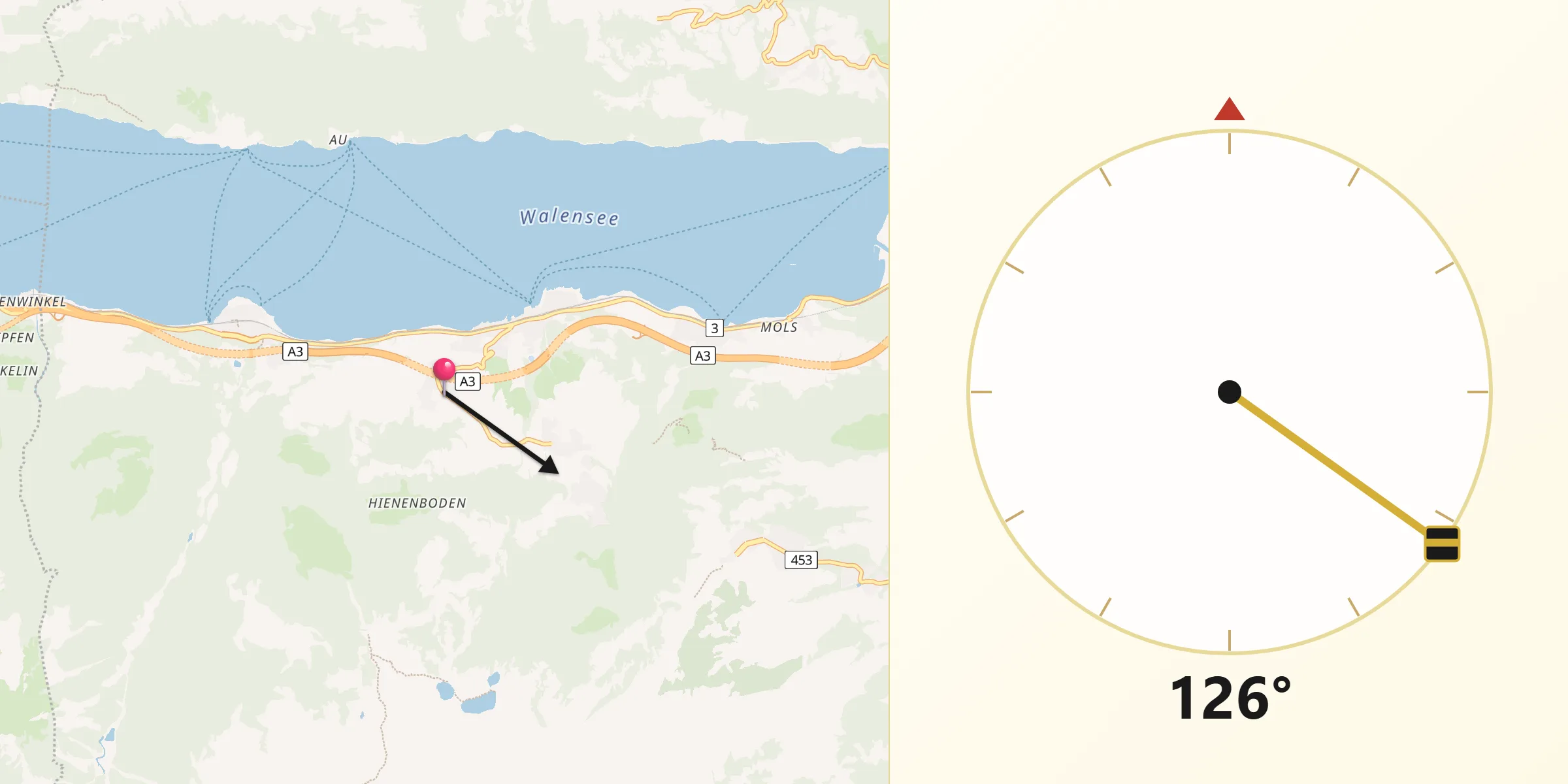 Direzione della Qibla da Quarten