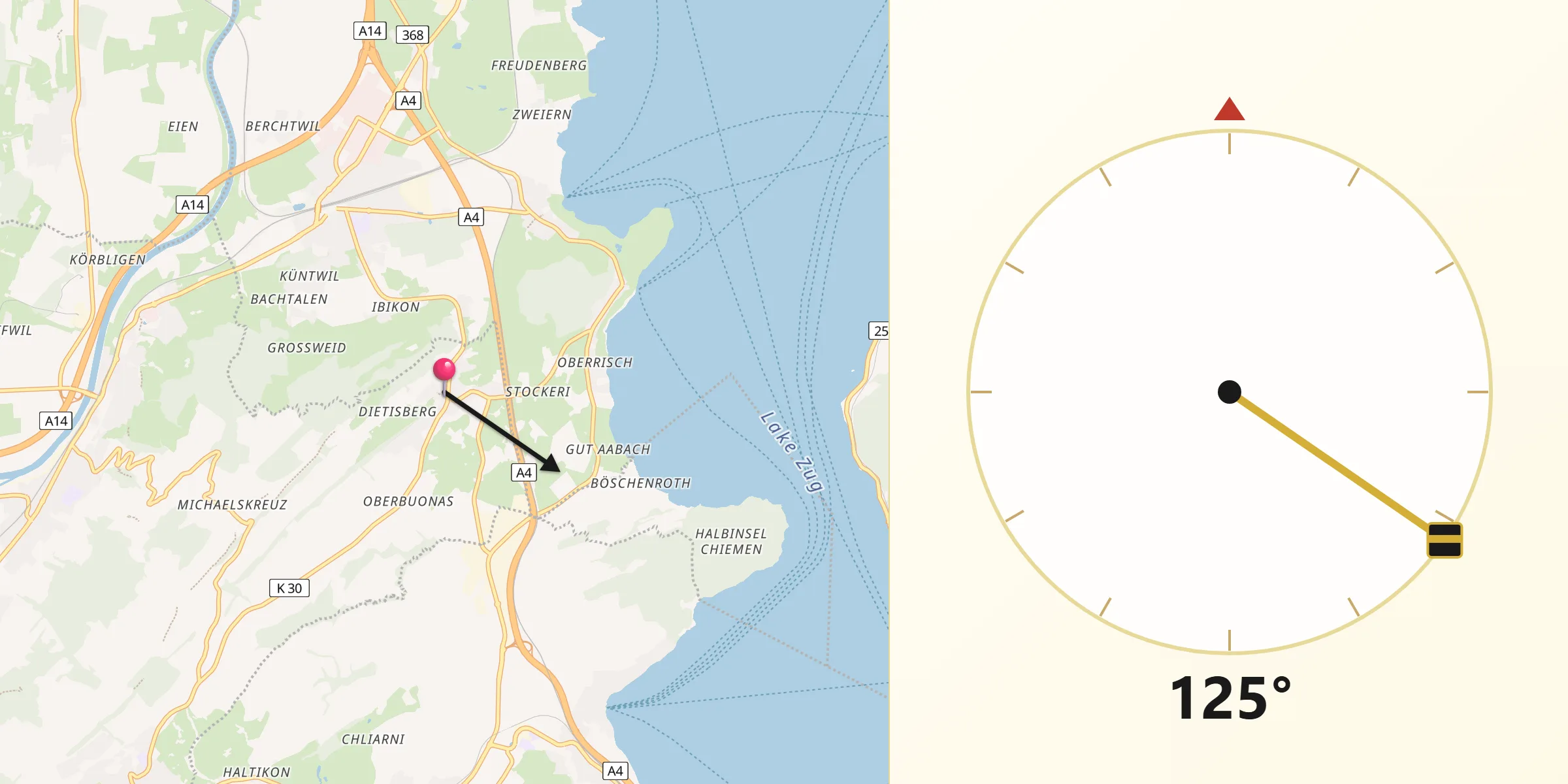 Direzione della Qibla da Meierskappel