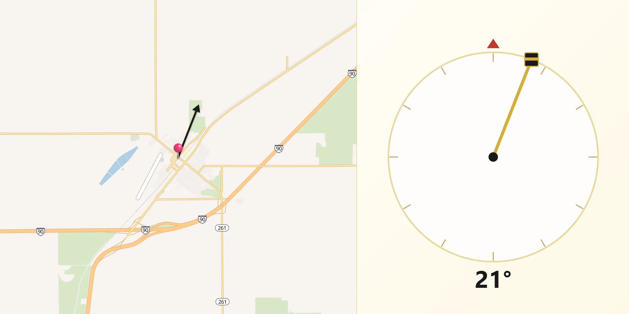 Qibla Direction from Ritzville