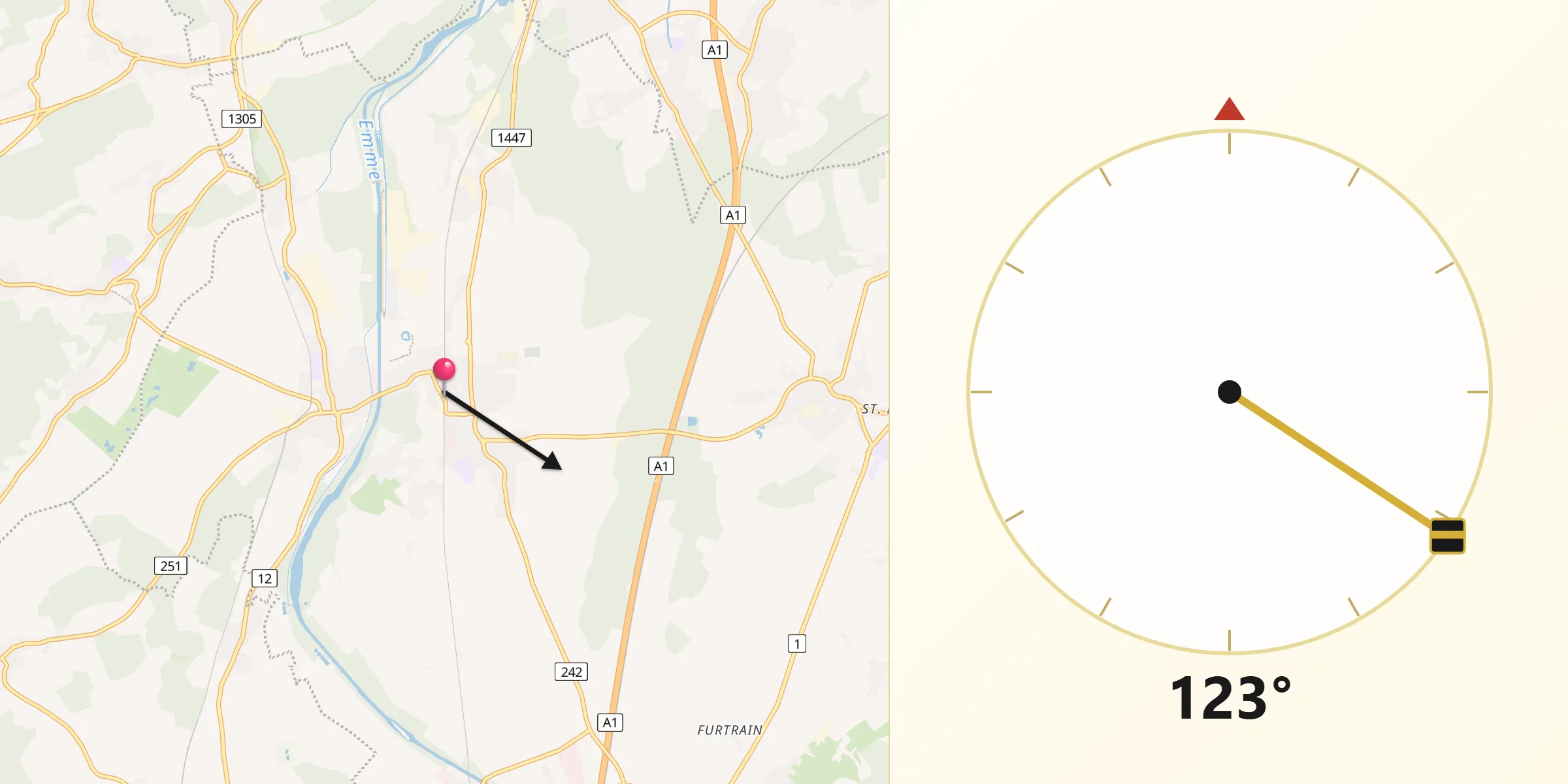 Direzione della Qibla da Utzenstorf