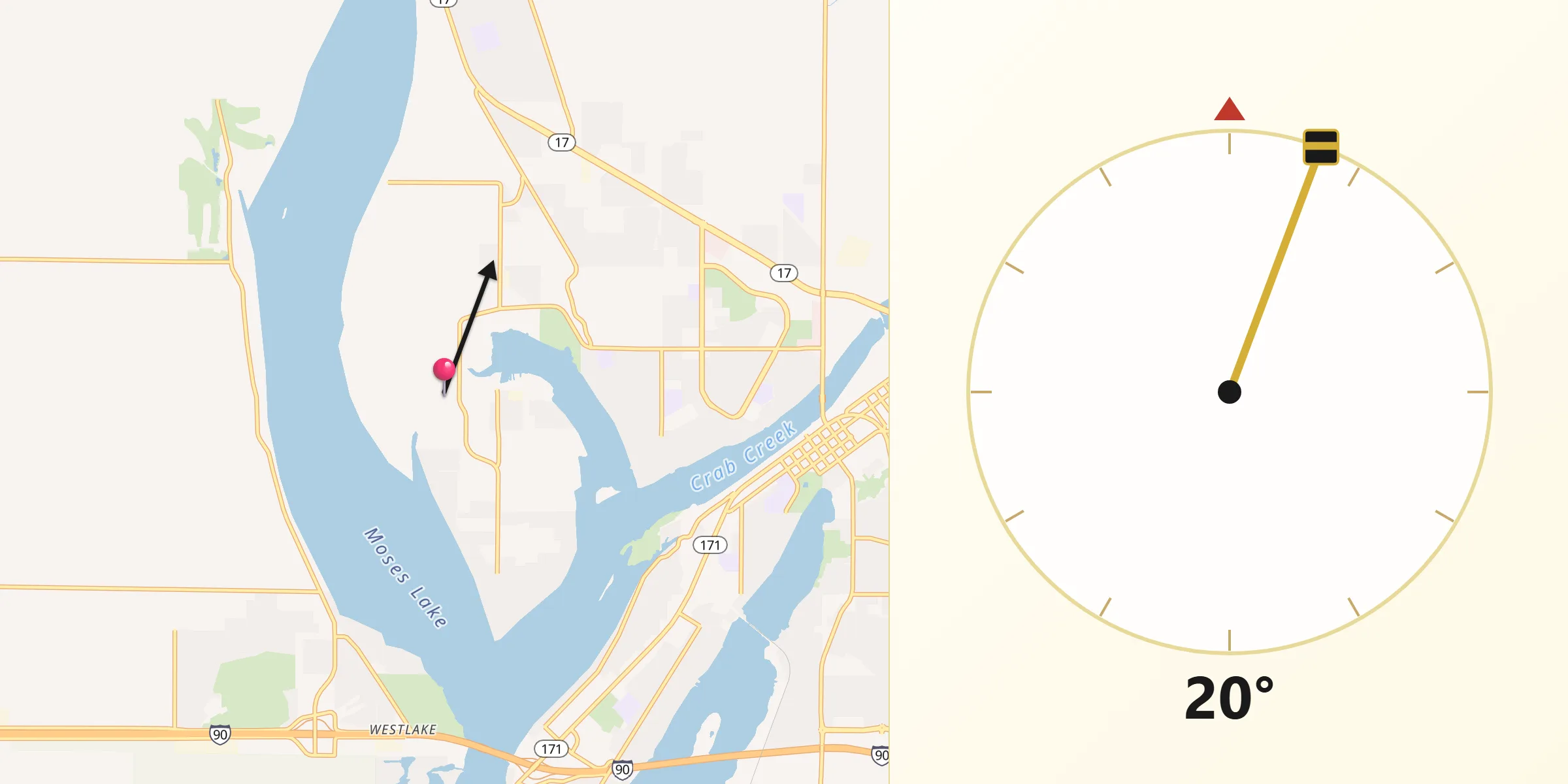 Qibla Direction from Cascade Valley