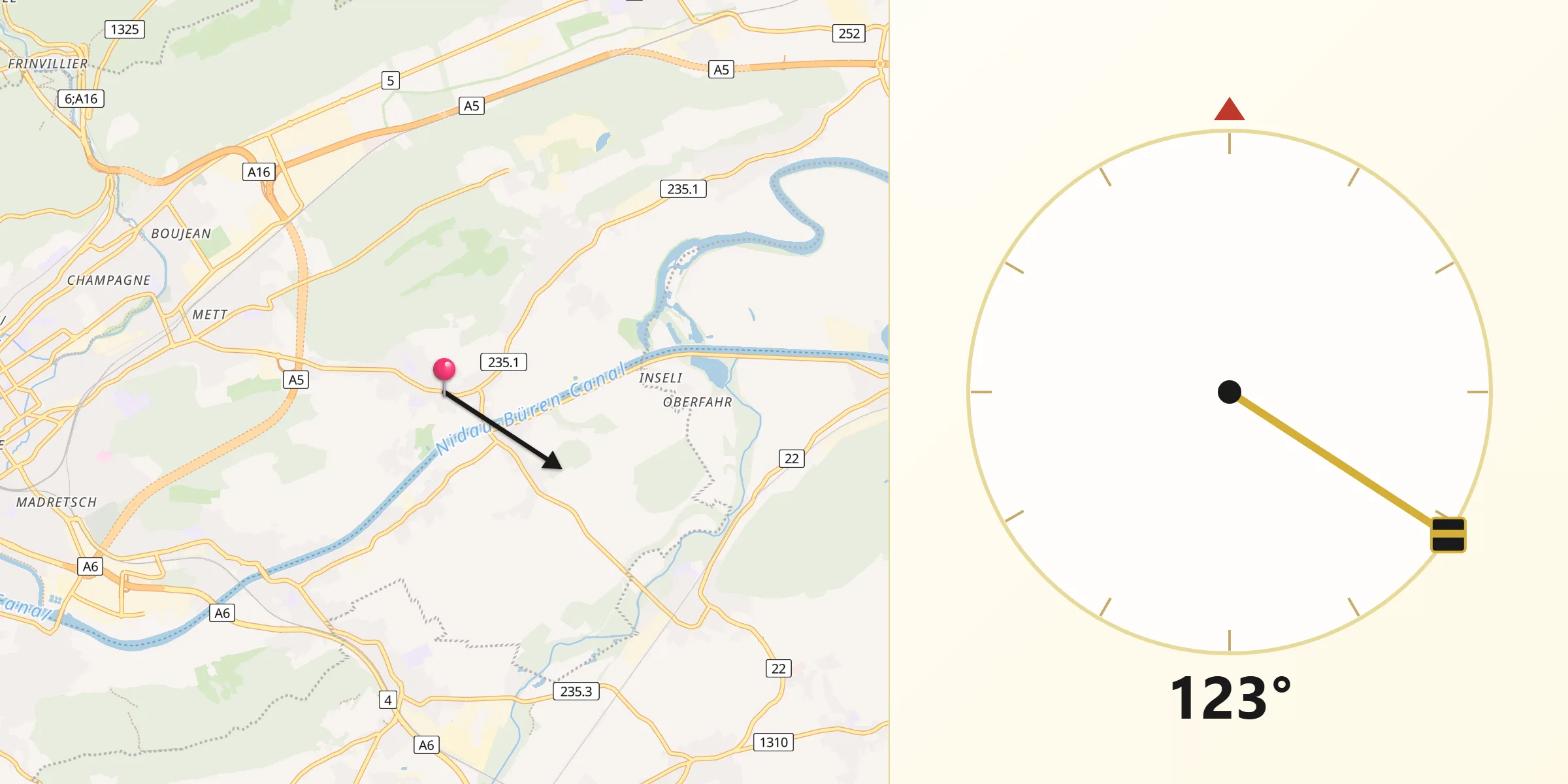 Direzione della Qibla da Orpund