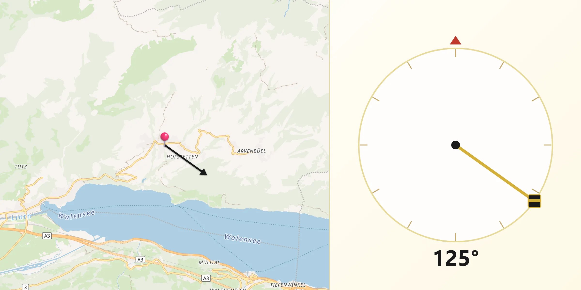 Direzione della Qibla da Amden