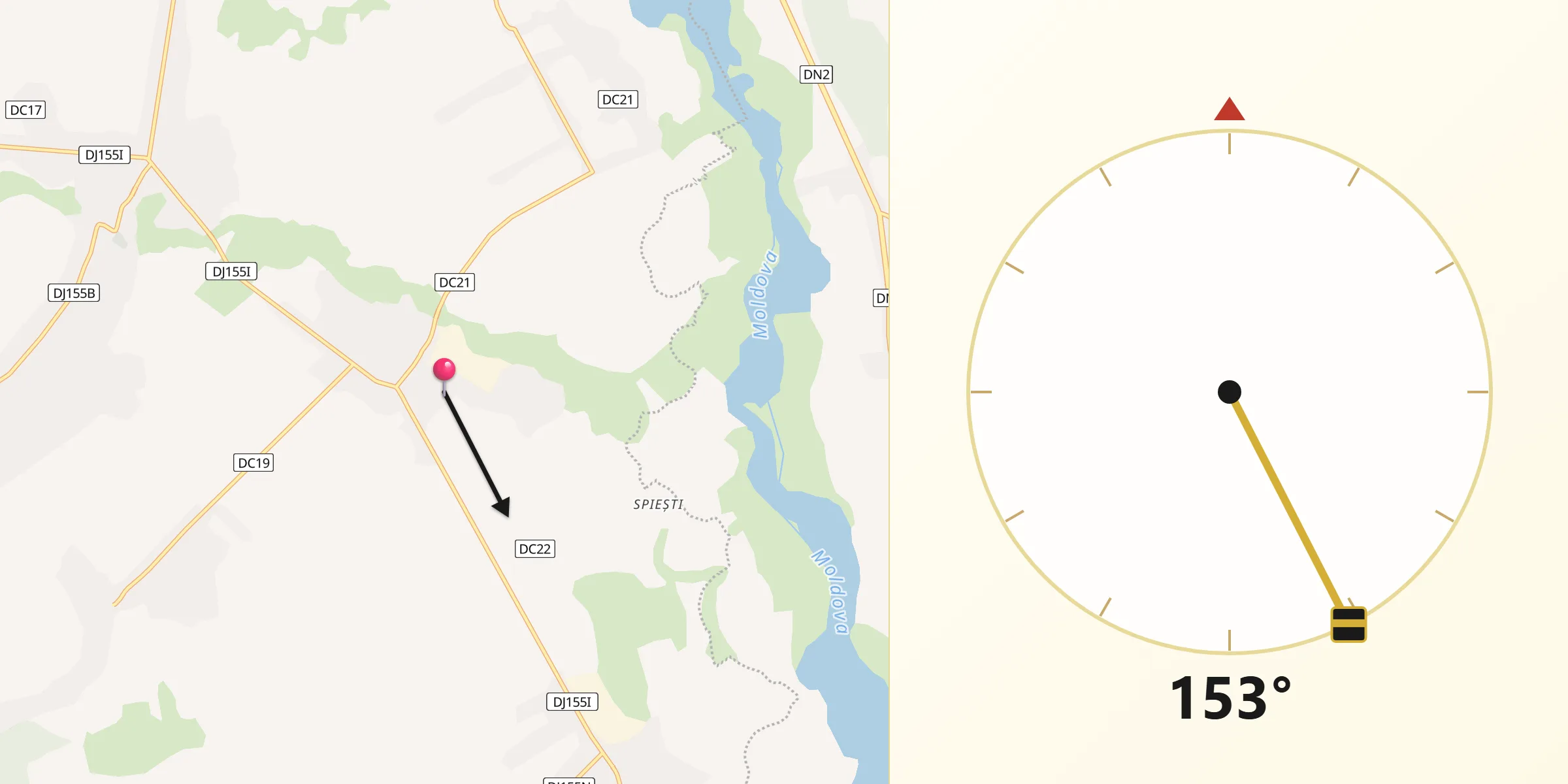 Direcția Qibla din Comuna Păstrăveni