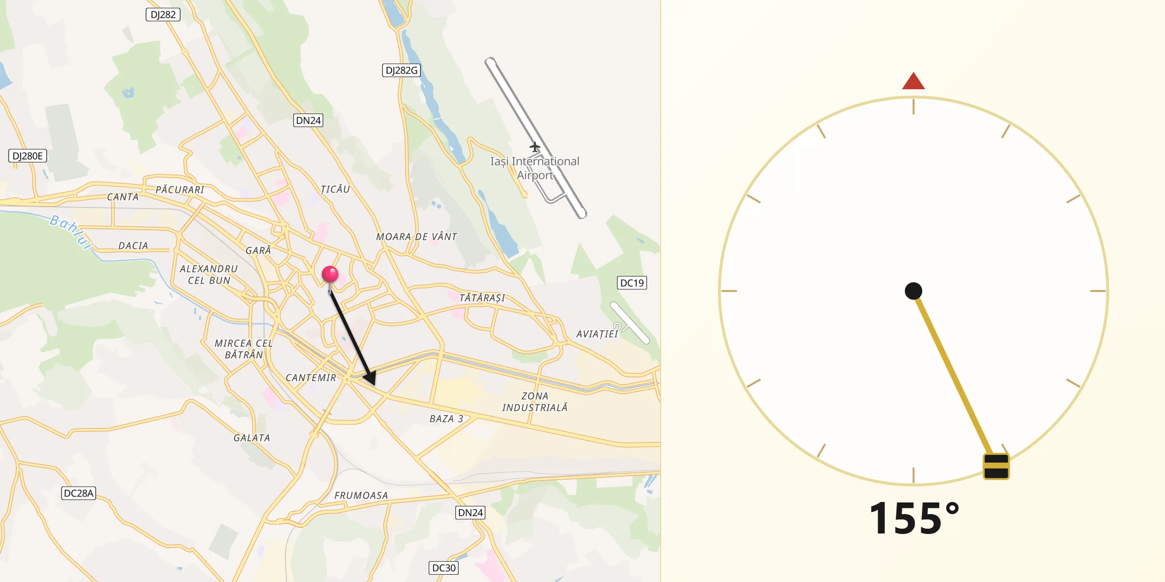 Direcția Qibla din Municipiul Iaşi