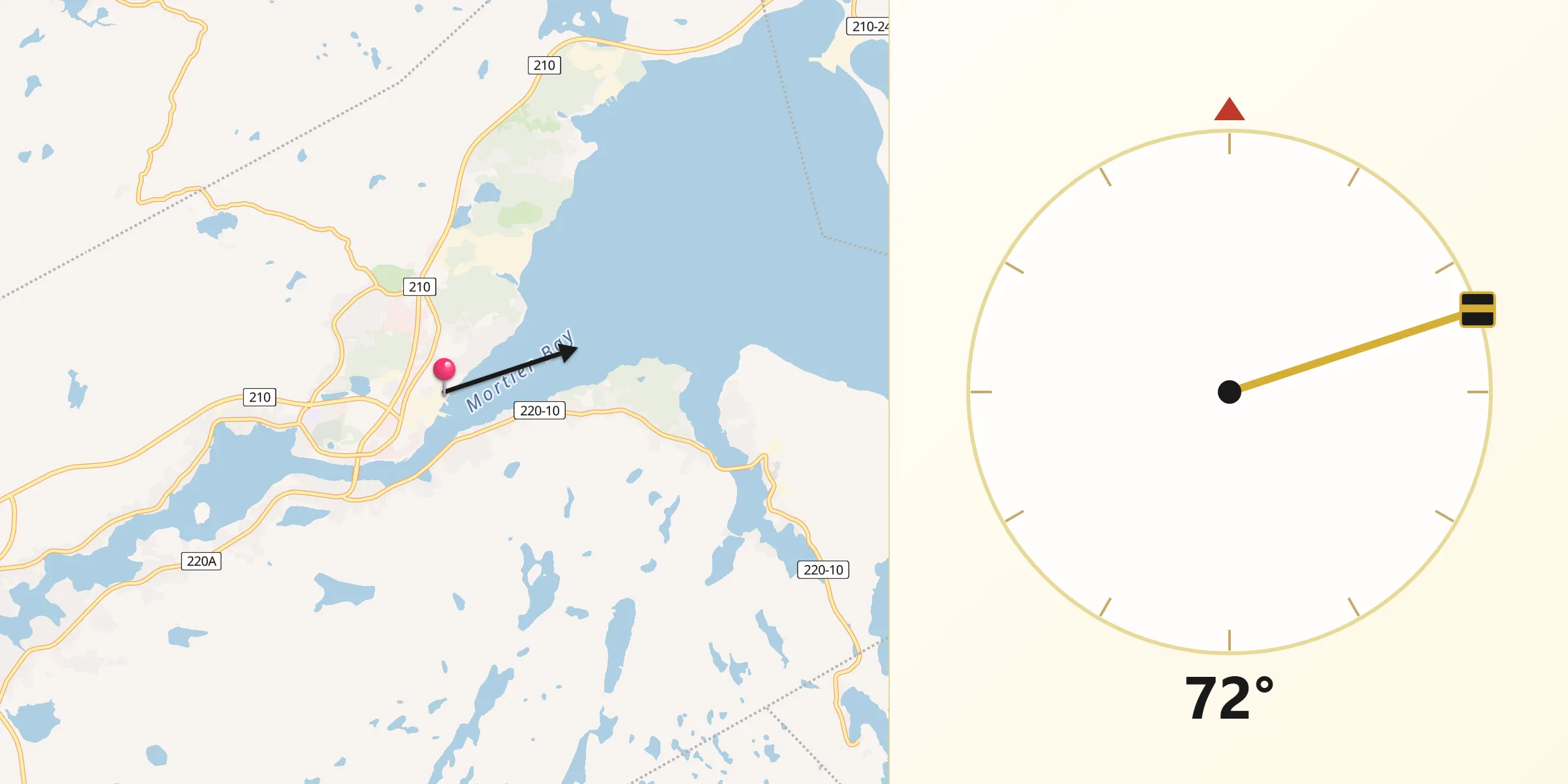Qibla Direction from Marystown