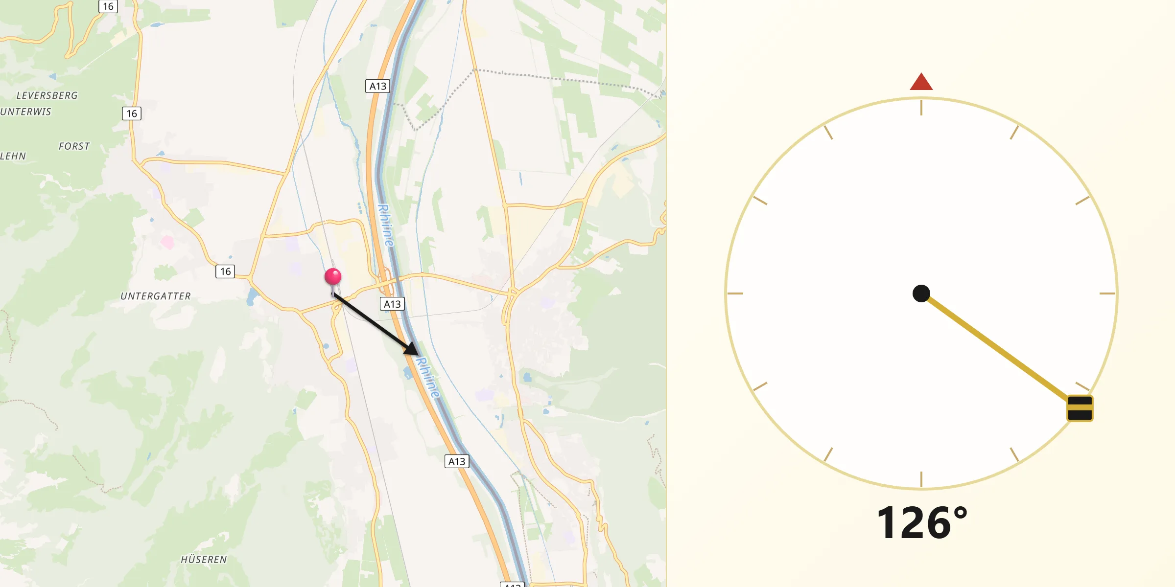 Direzione della Qibla da Buchs