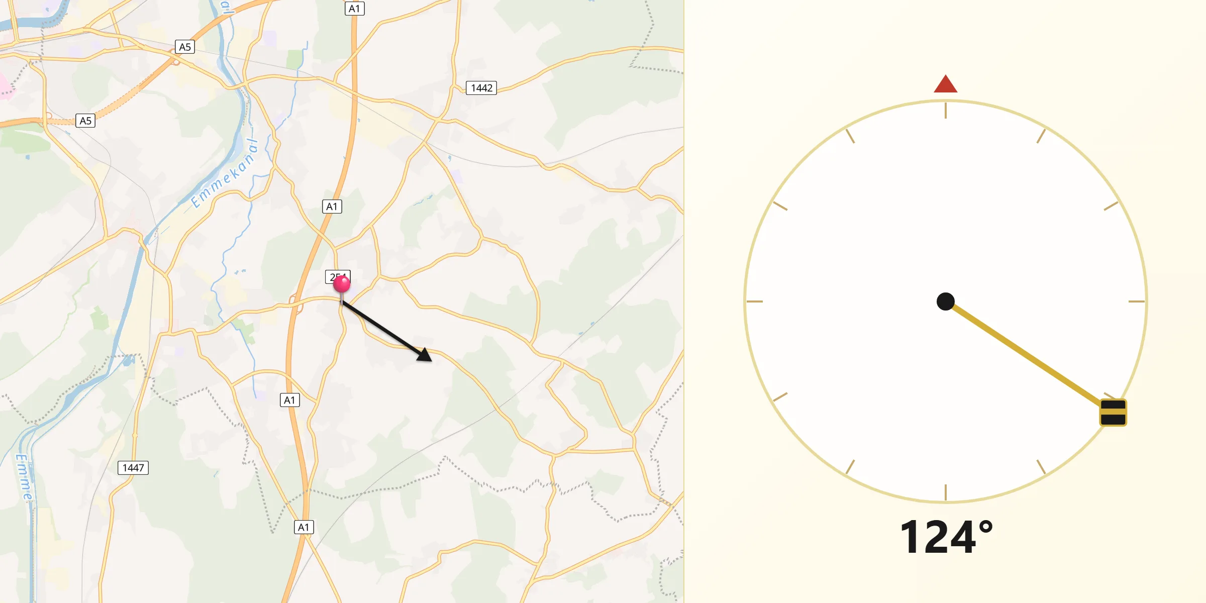 Direzione della Qibla da Kriegstetten