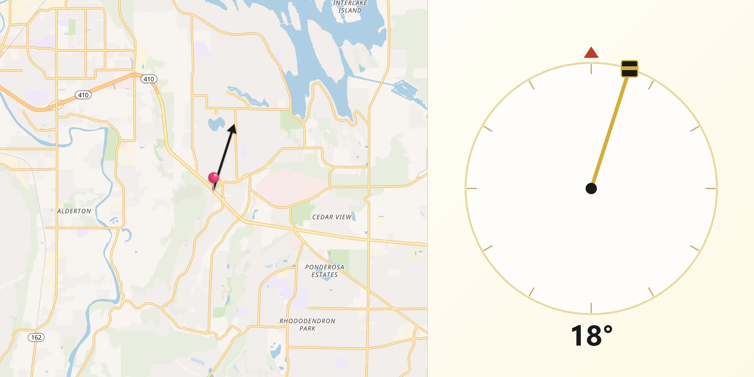 Qibla Direction from Bonney Lake