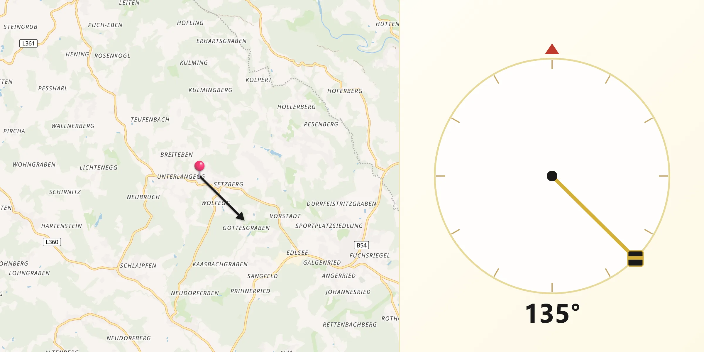Qibla-Richtung von Reichendorf