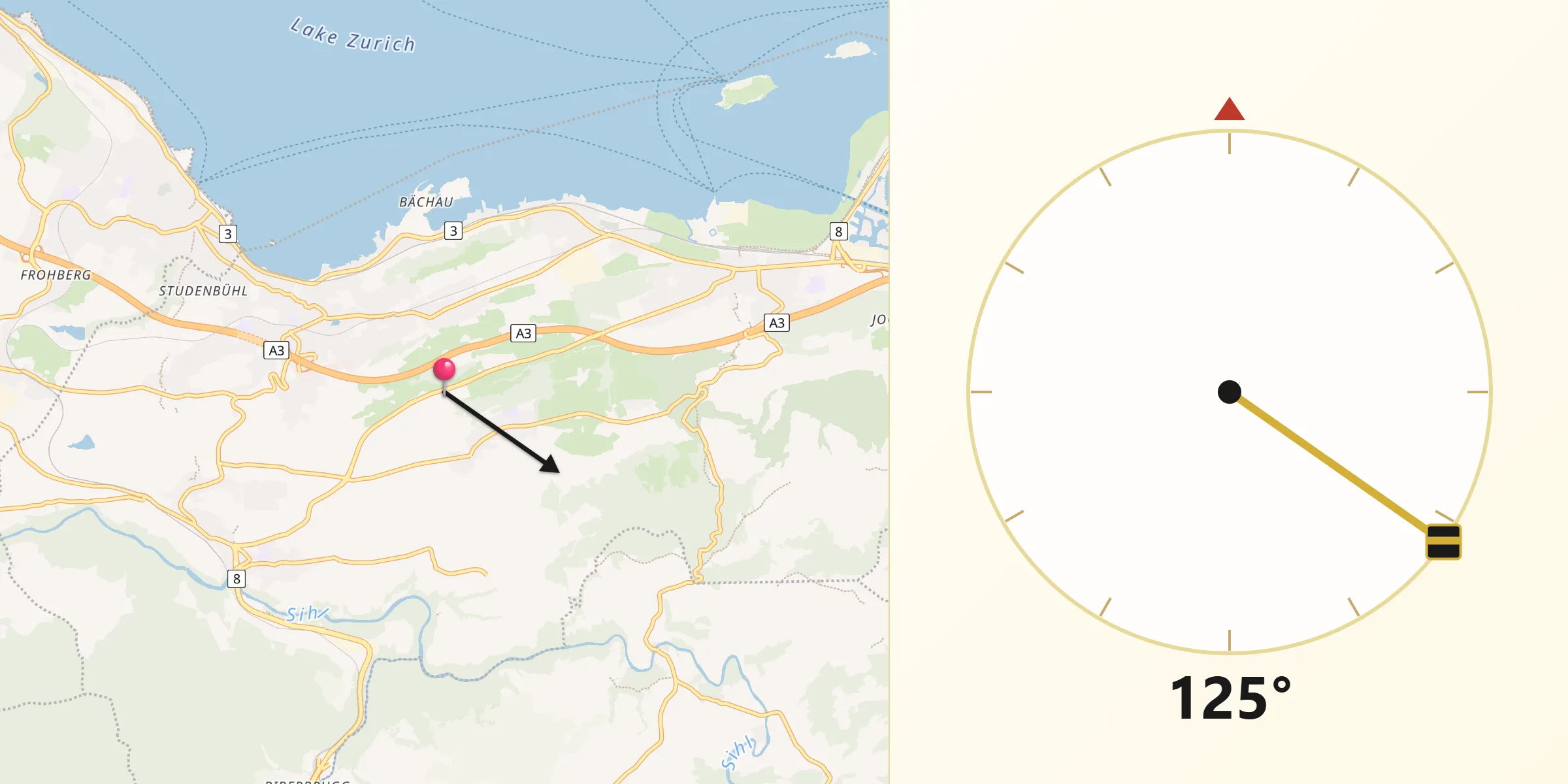 Direzione della Qibla da Bezirk Höfe