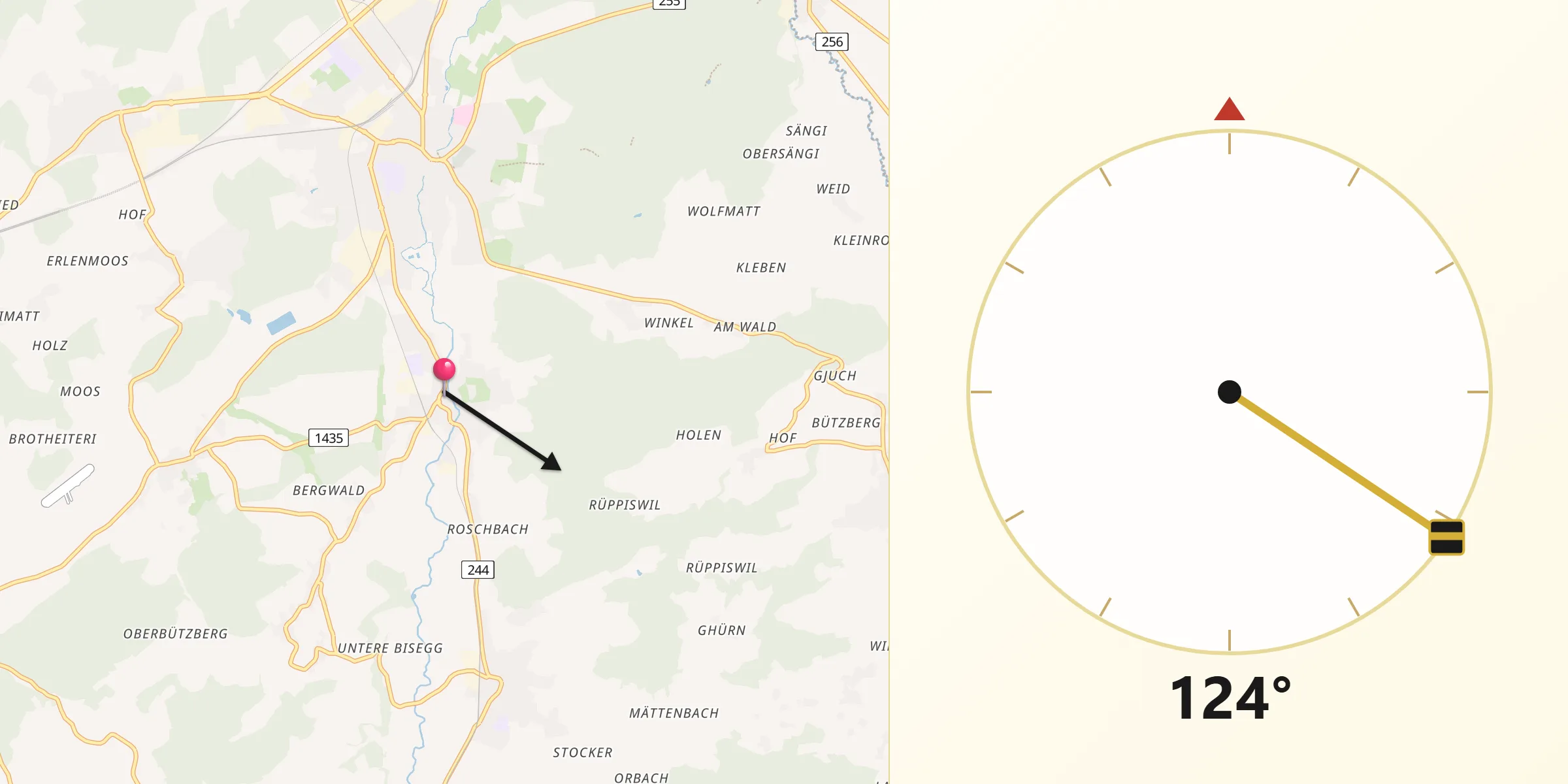 Direzione della Qibla da Lotzwil