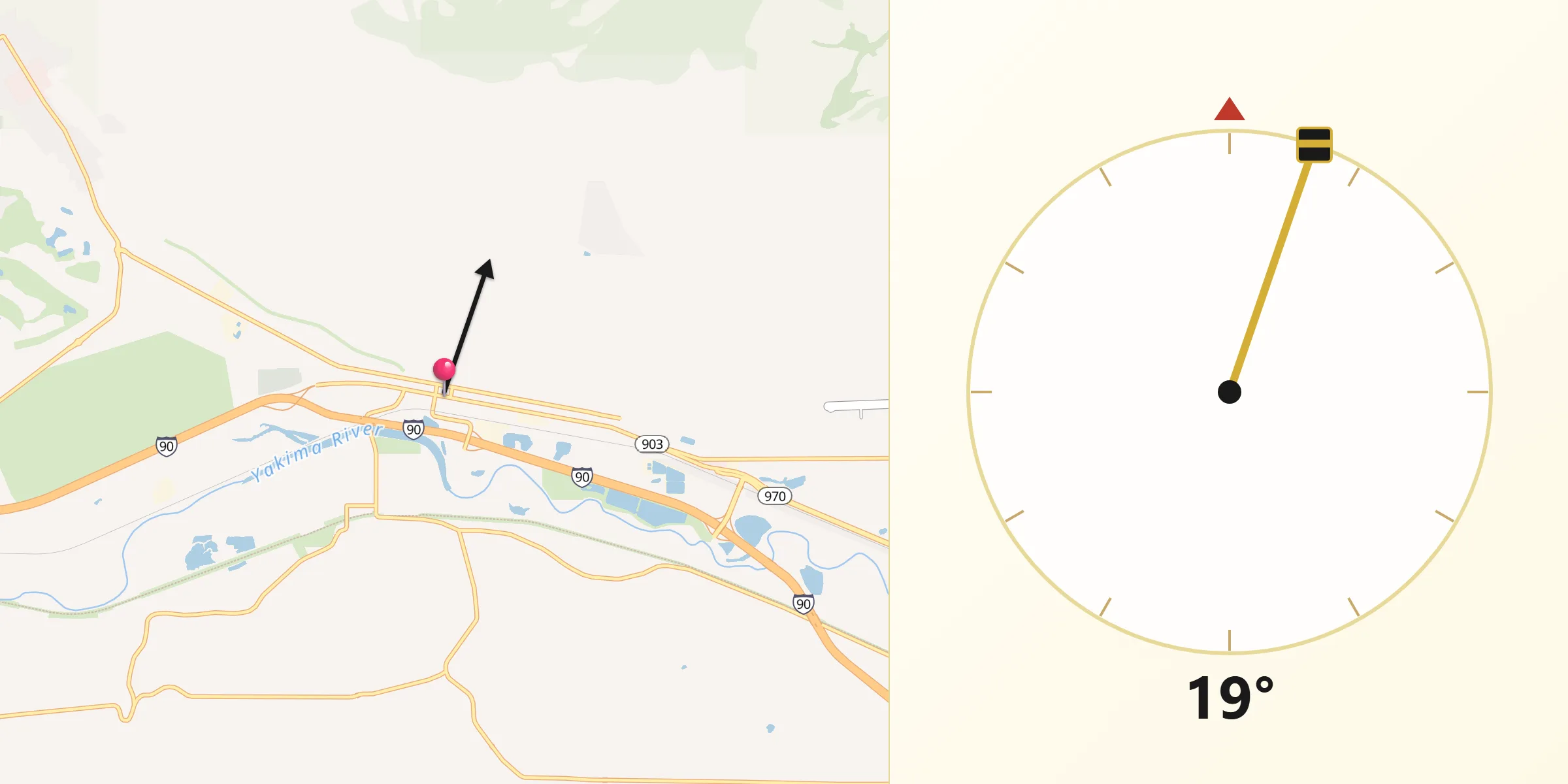 Qibla Direction from Cle Elum