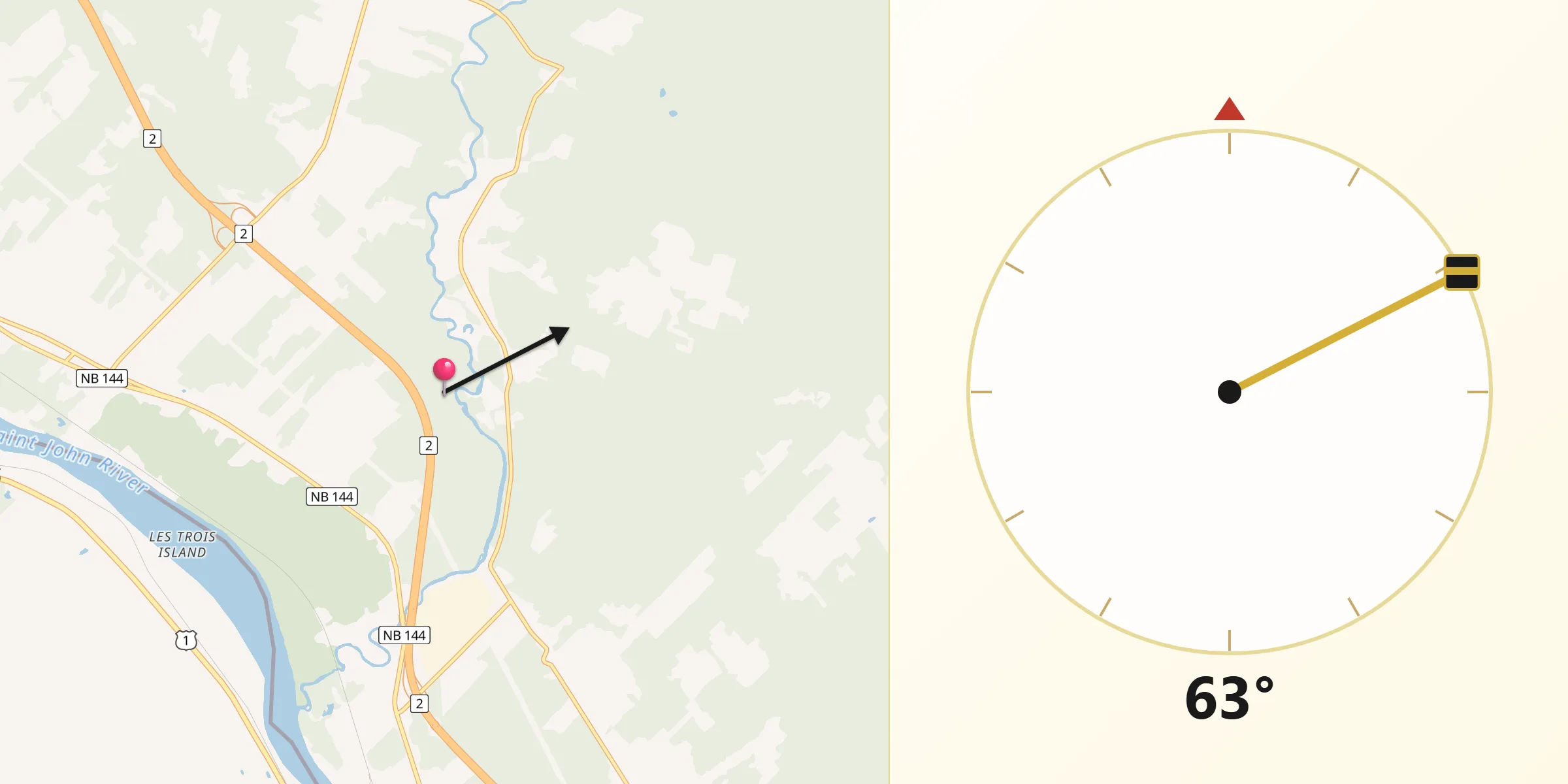 Qibla Direction from Harrison Brook