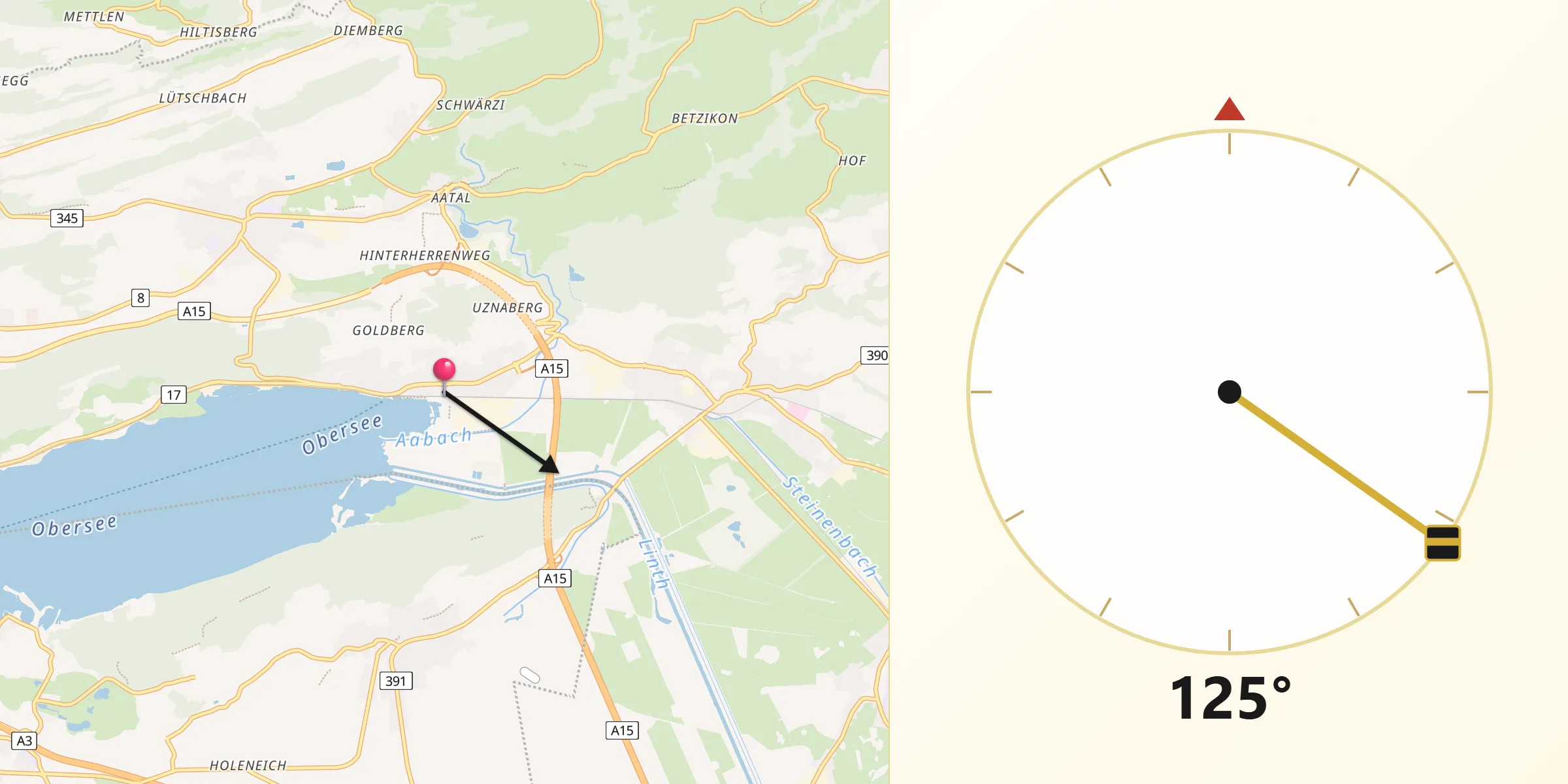 Direzione della Qibla da Schmerikon