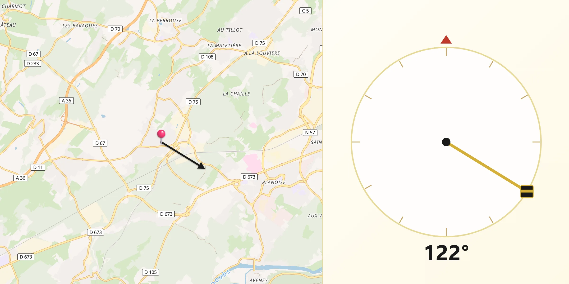 Direction vers la Qibla depuis Franois