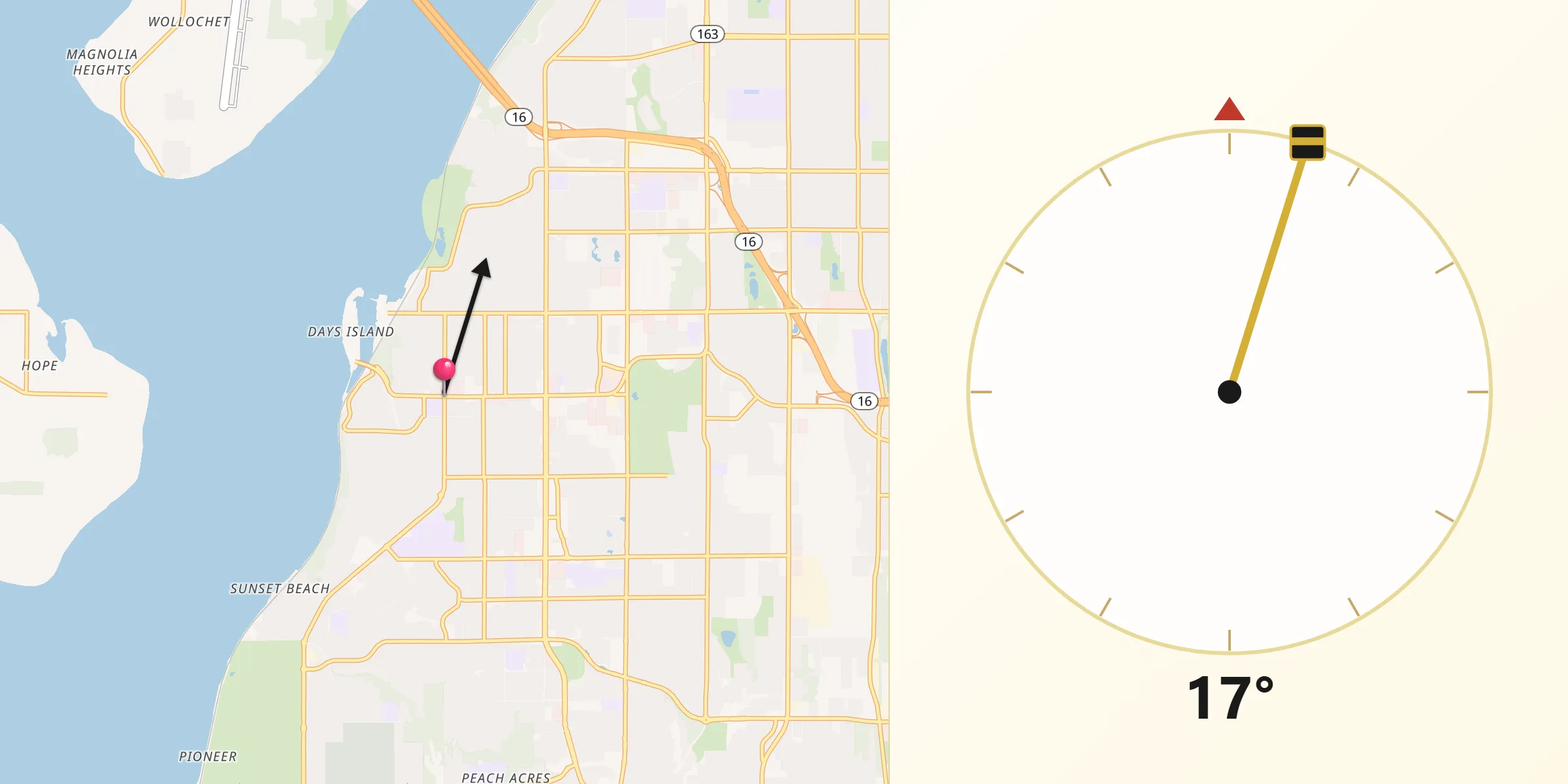 Qibla Direction from University Place