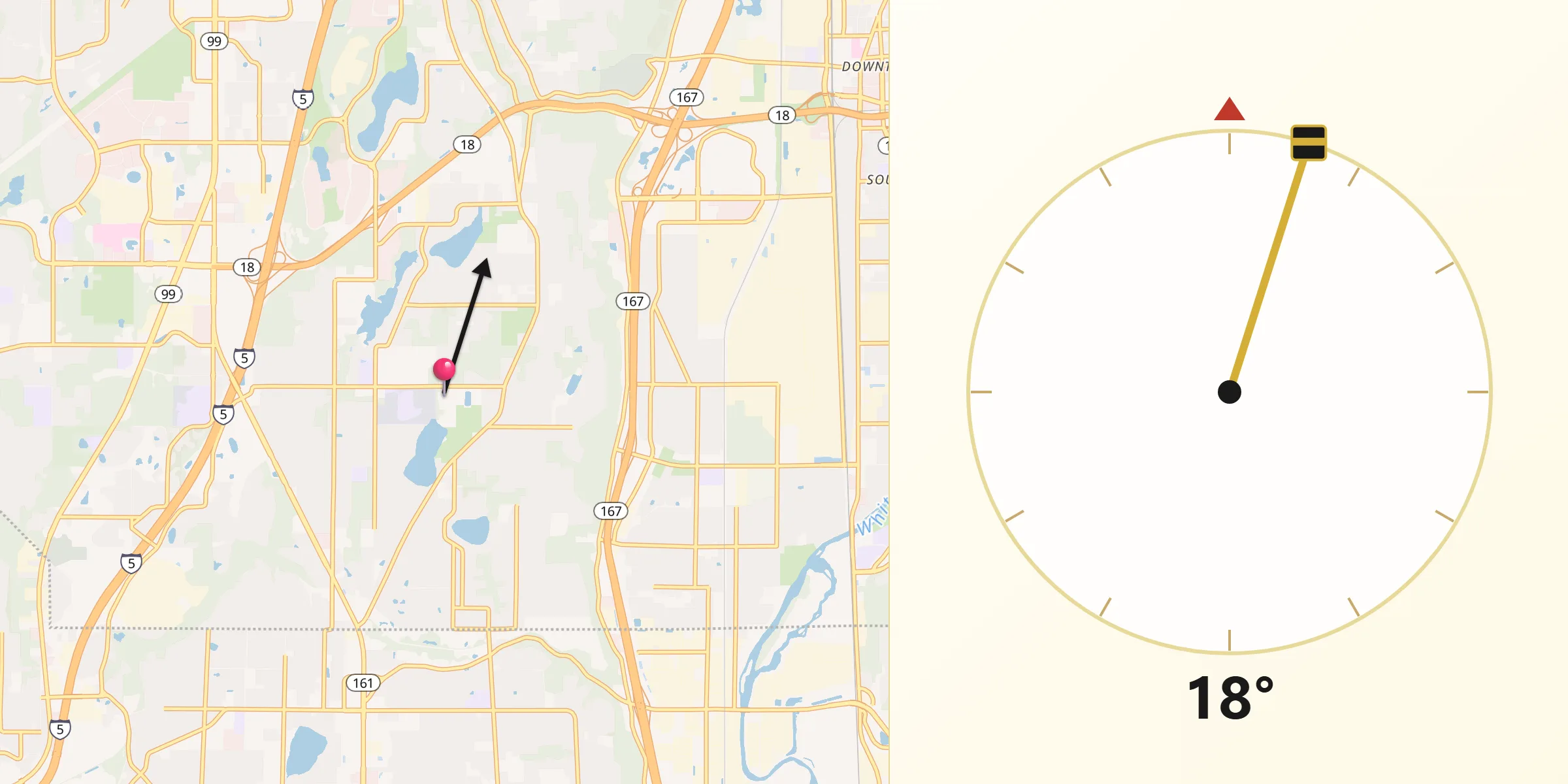 Qibla Direction from Lakeland South