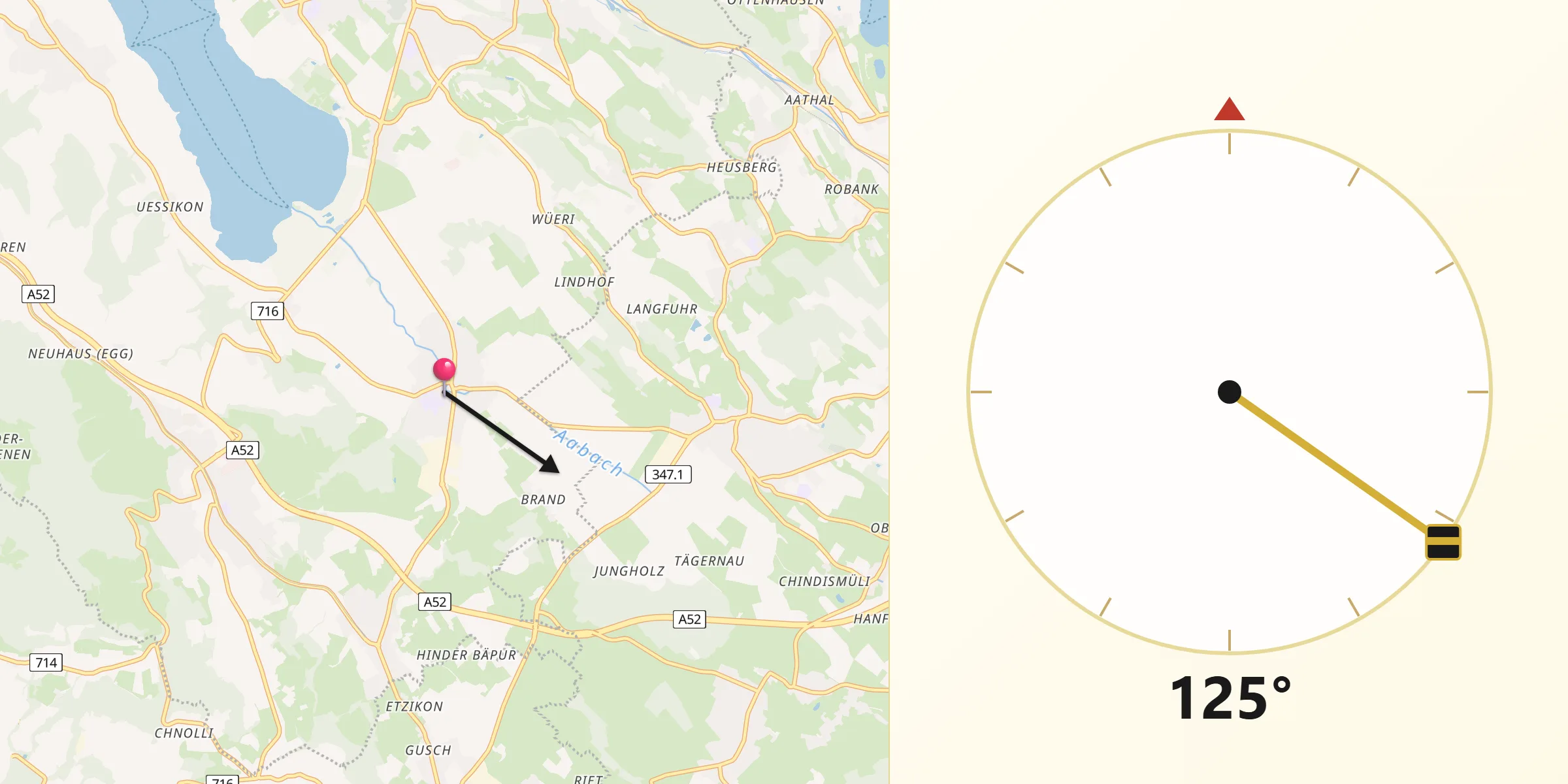 Direzione della Qibla da Mönchaltorf