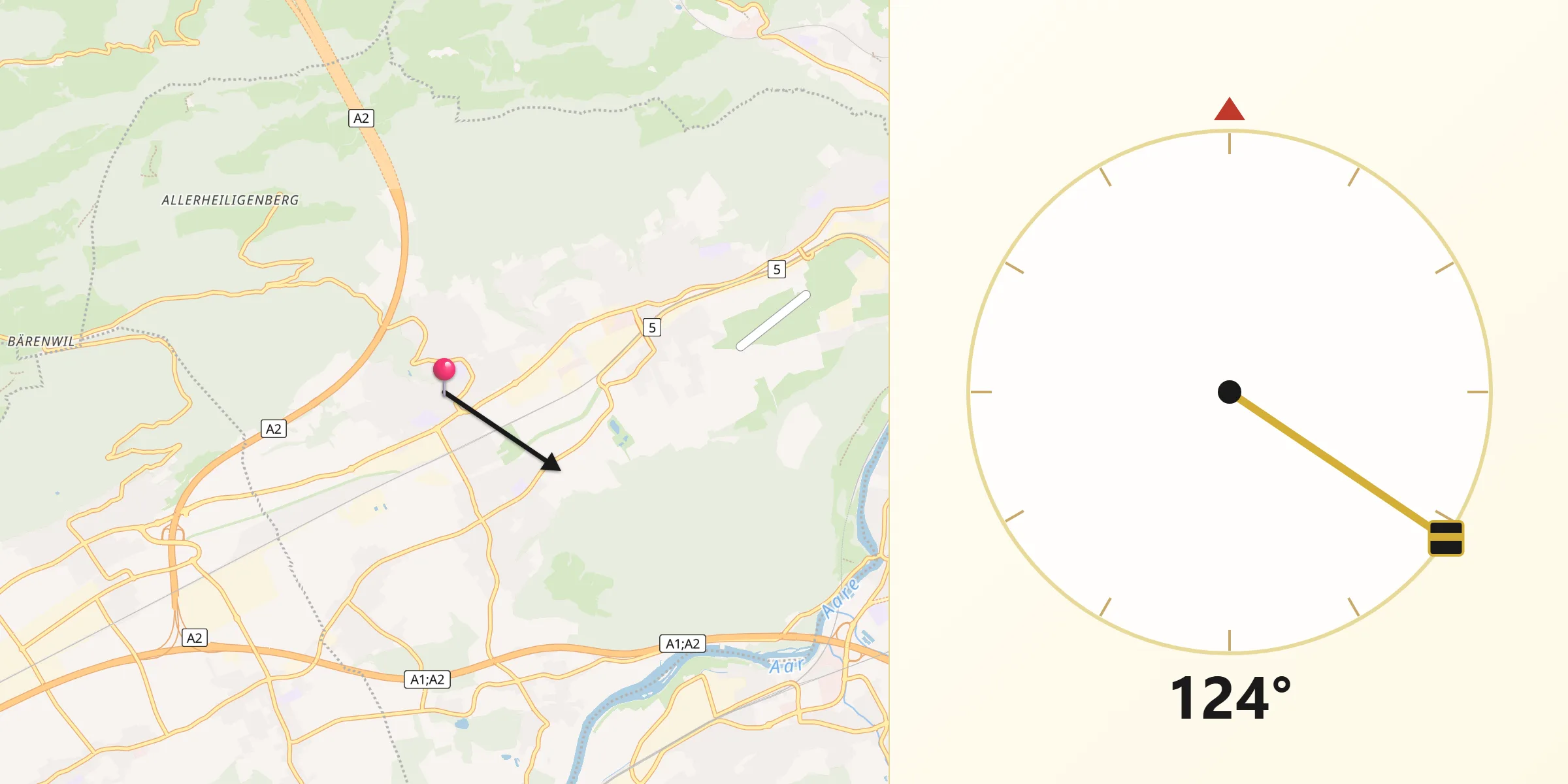 Direzione della Qibla da Hägendorf