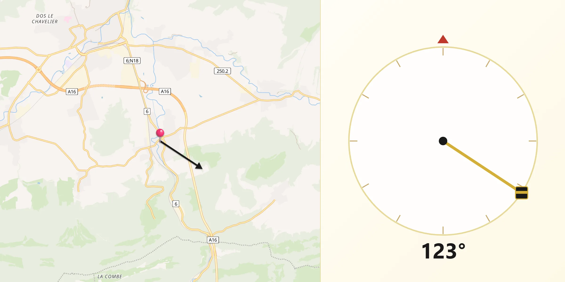 Direzione della Qibla da Courrendlin