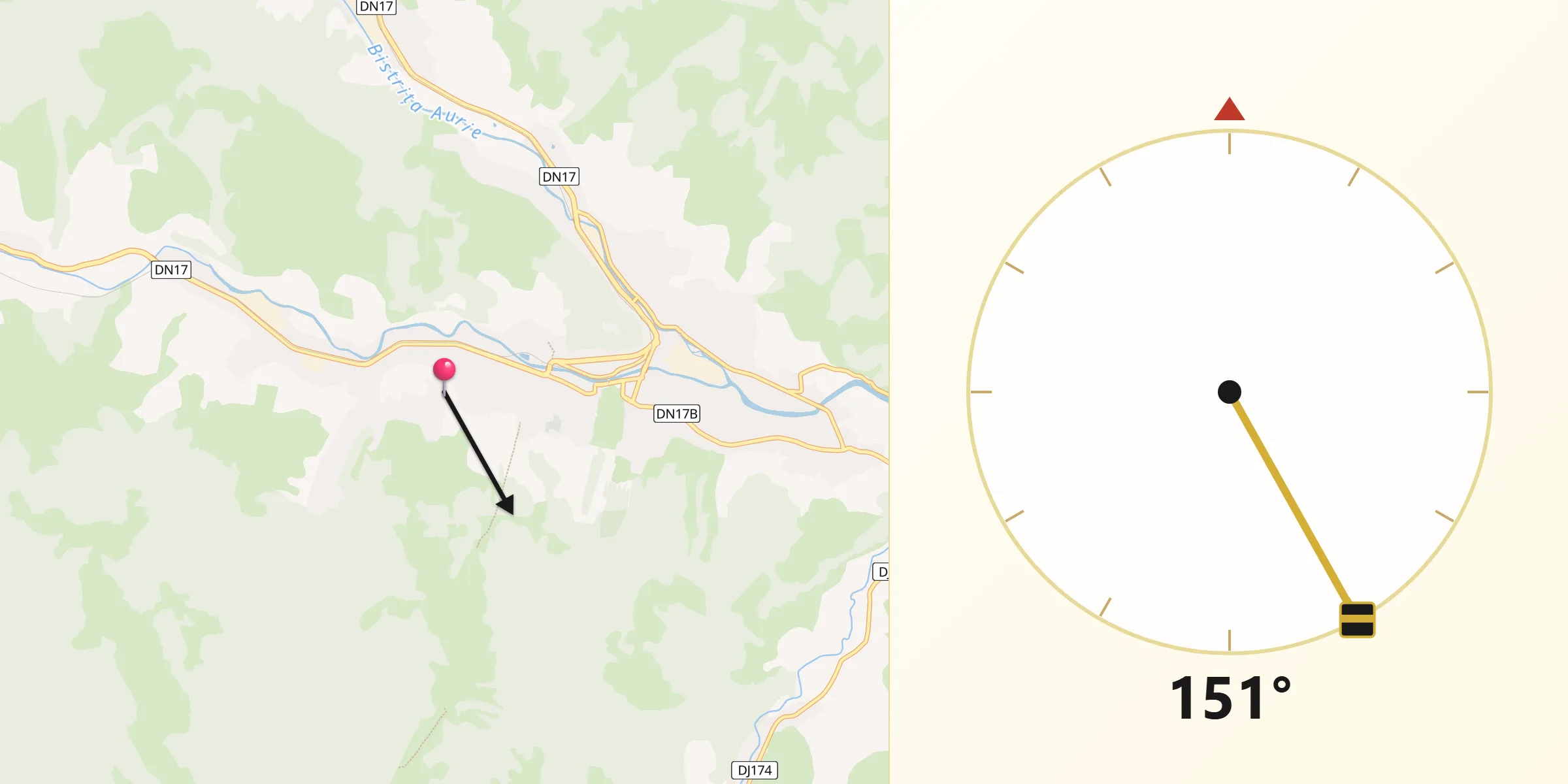 Direcția Qibla din Municipiul Vatra Dornei