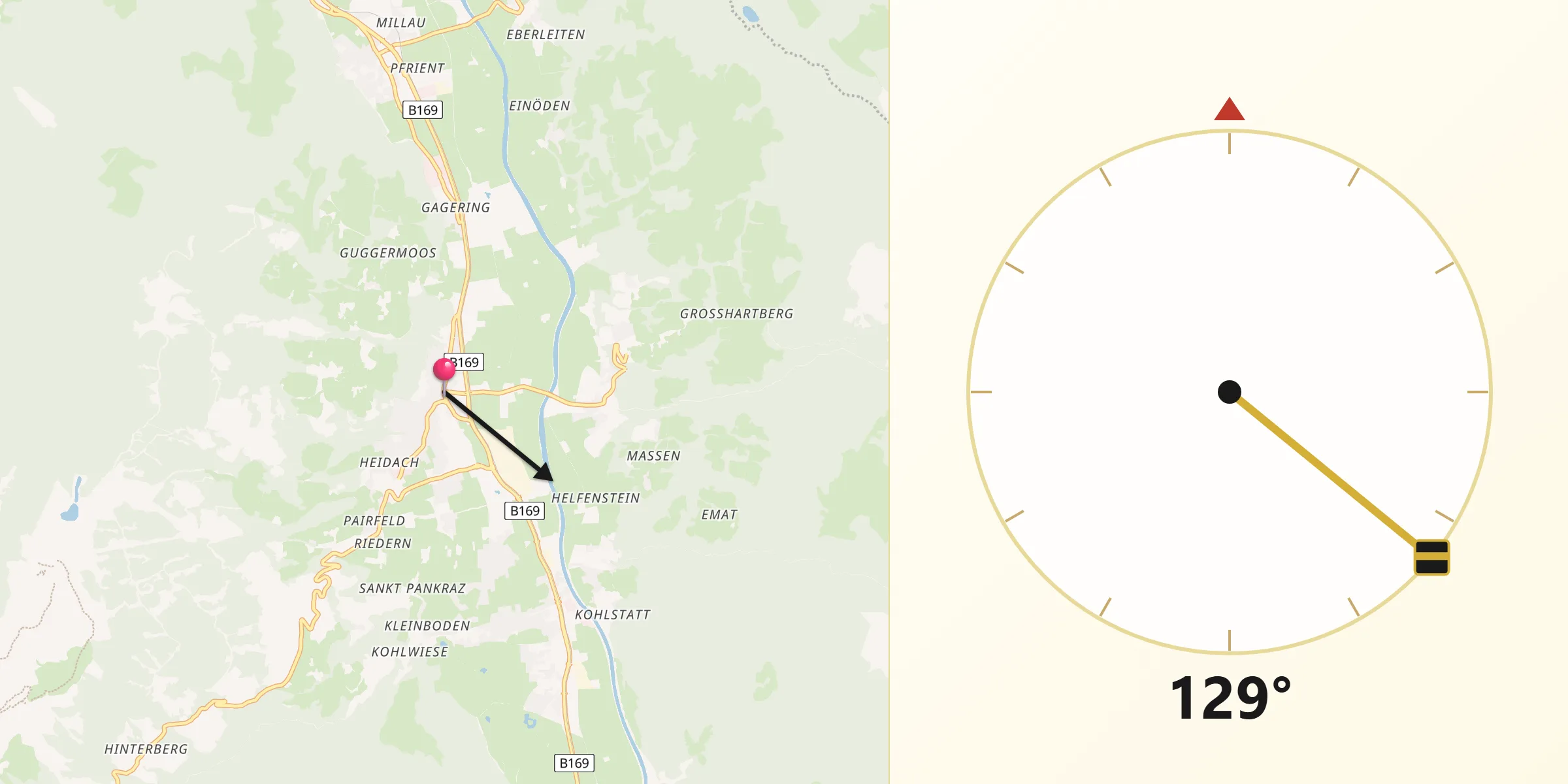 Qibla-Richtung von Fügen