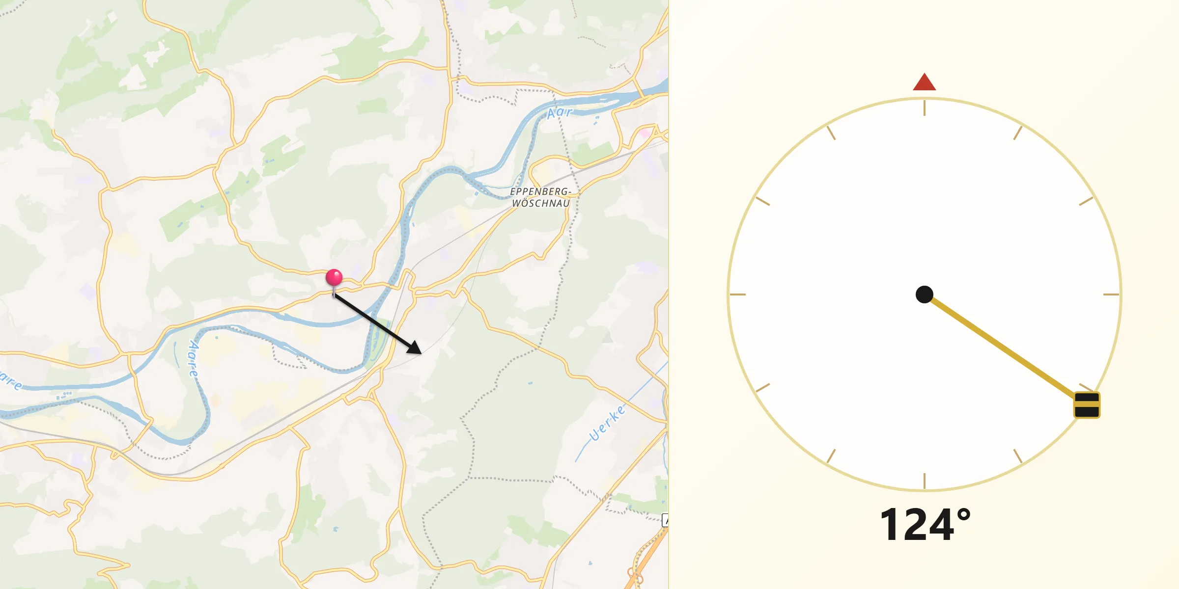 Direzione della Qibla da Niedergösgen