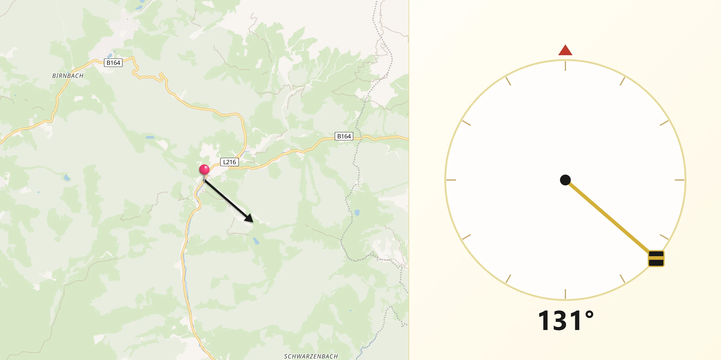 Qibla-Richtung von Dienten am Hochkönig