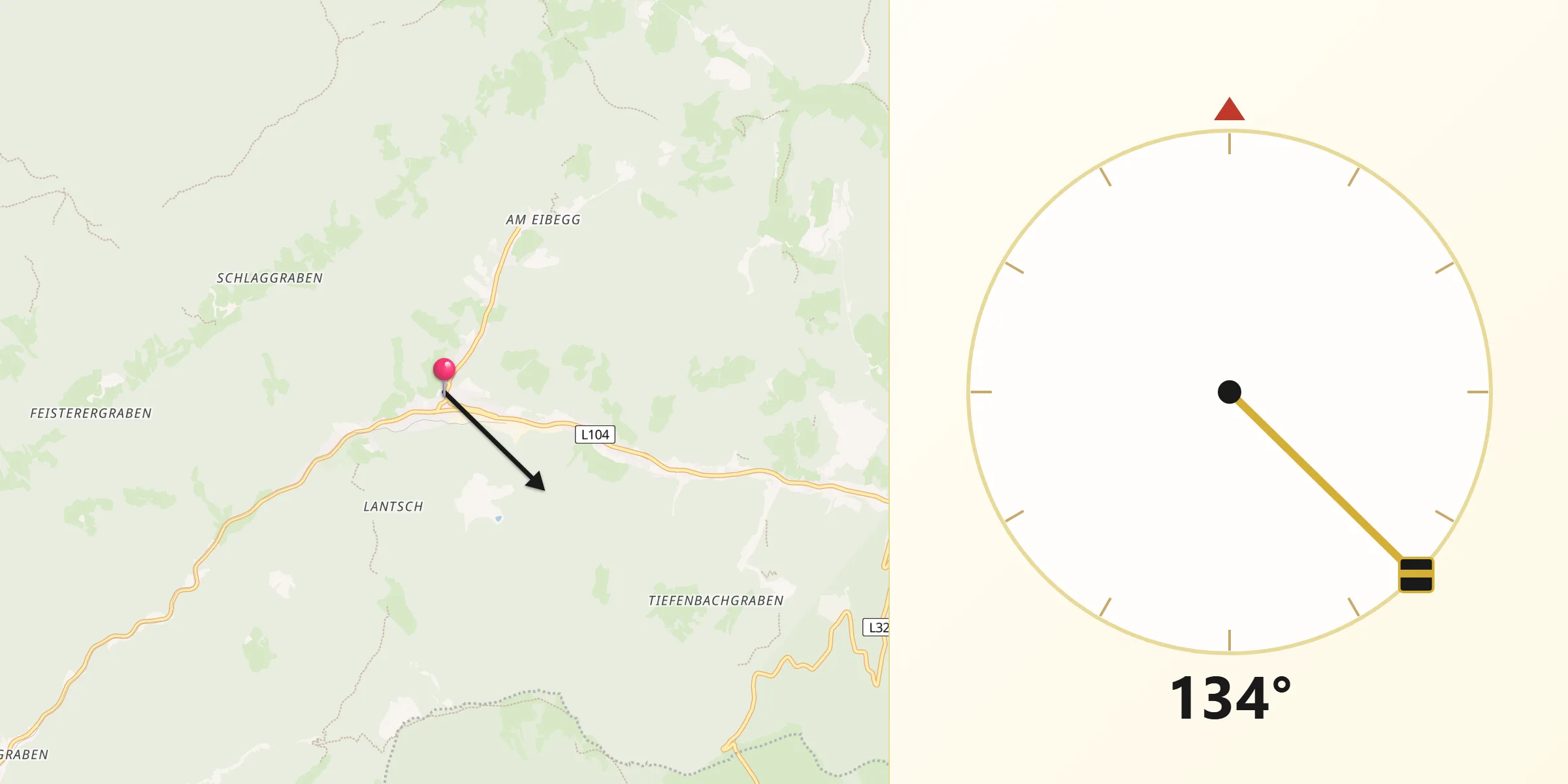 Qibla-Richtung von Sankt Jakob-Breitenau