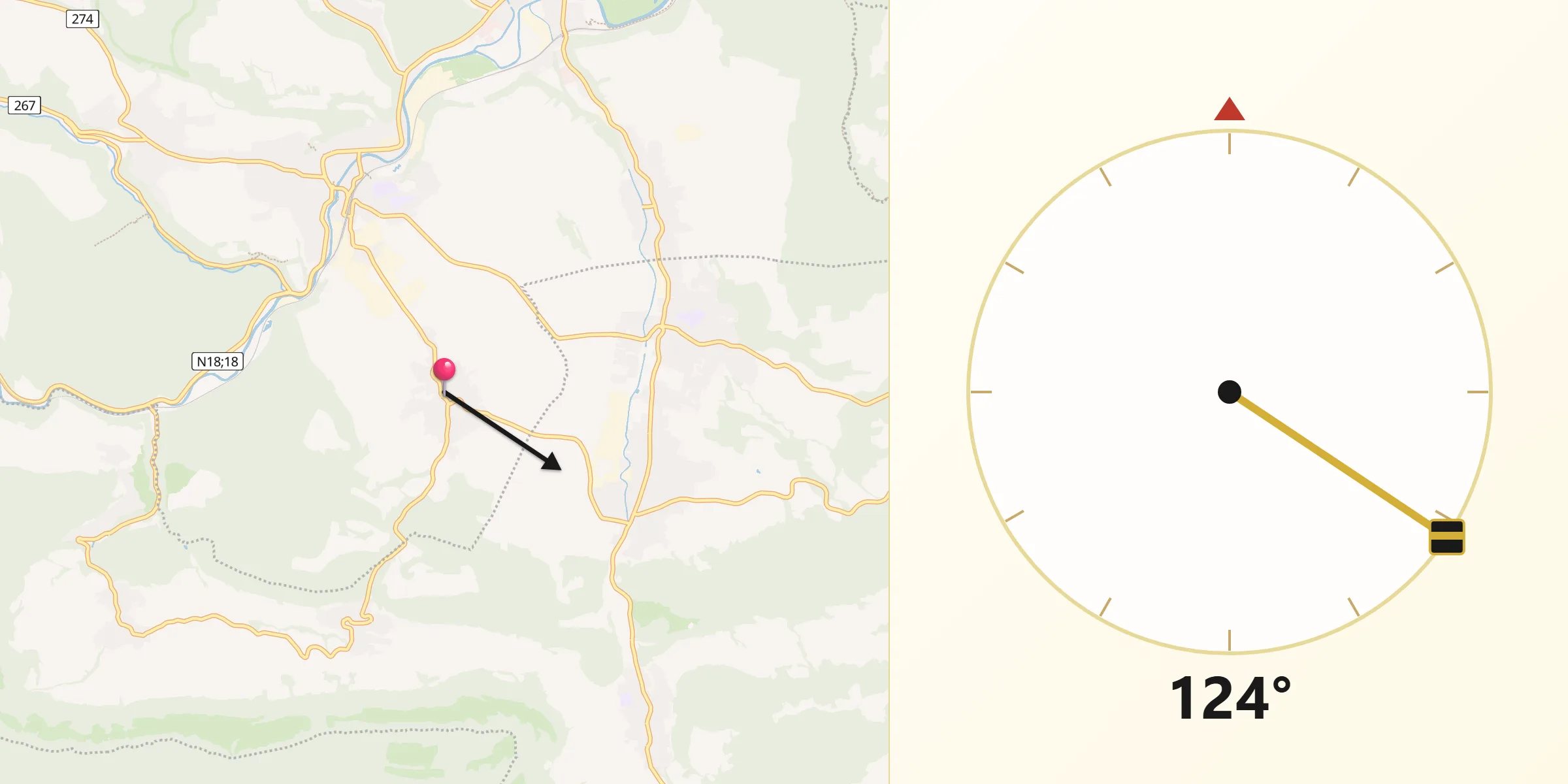Direction vers la Qibla depuis Wahlen