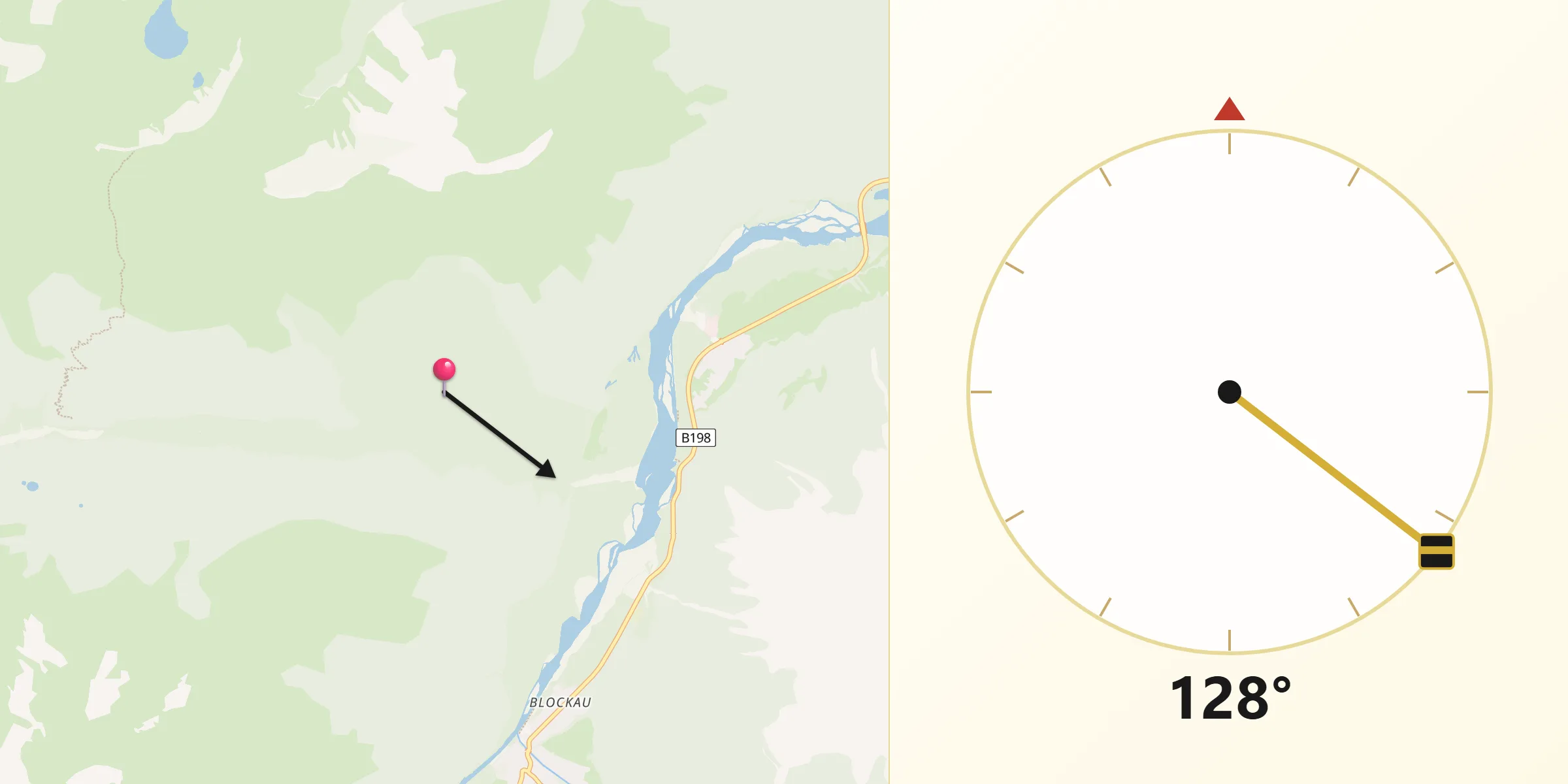 Qibla-Richtung von Politischer Bezirk Reutte