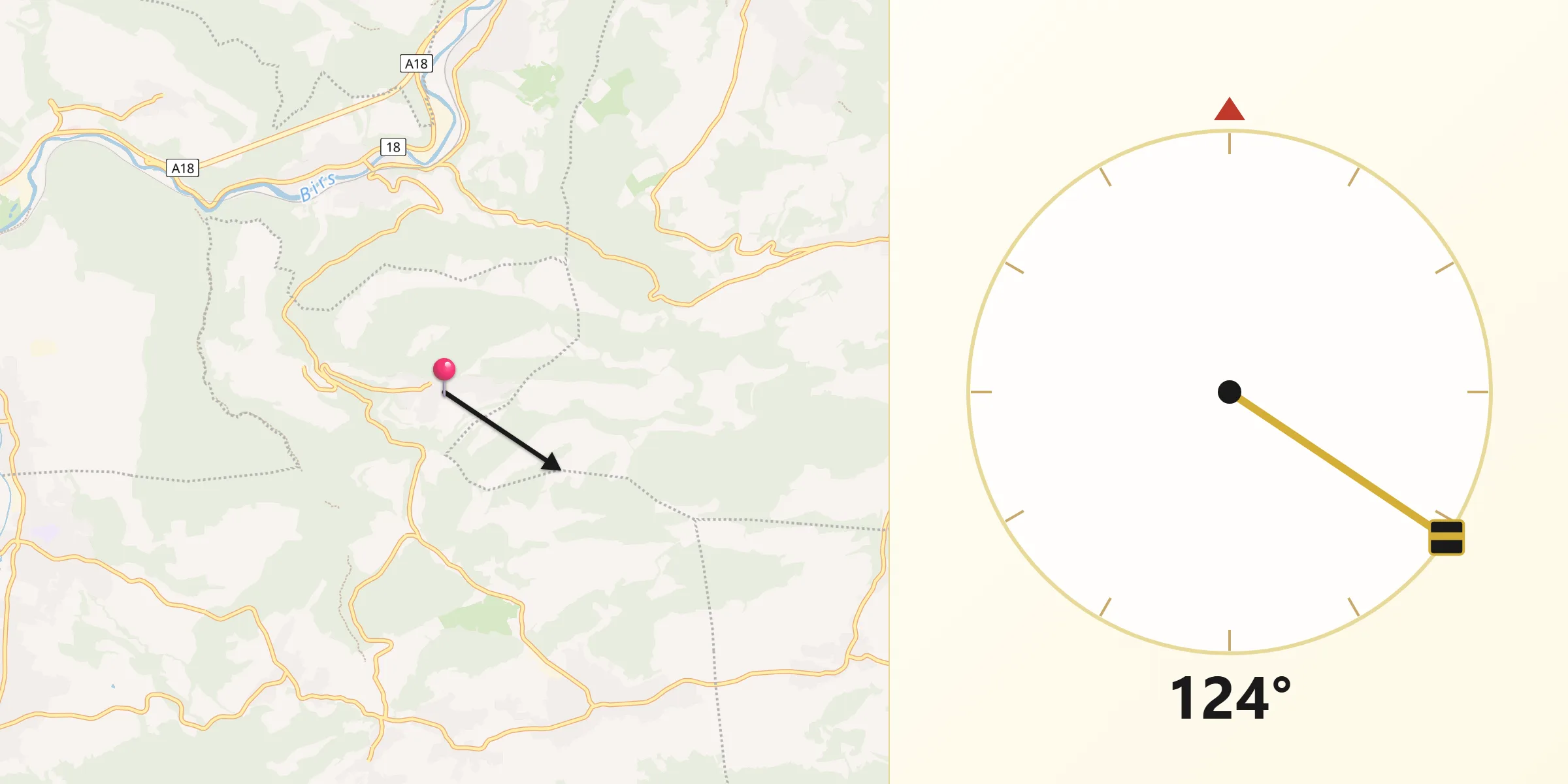 Direzione della Qibla da Himmelried
