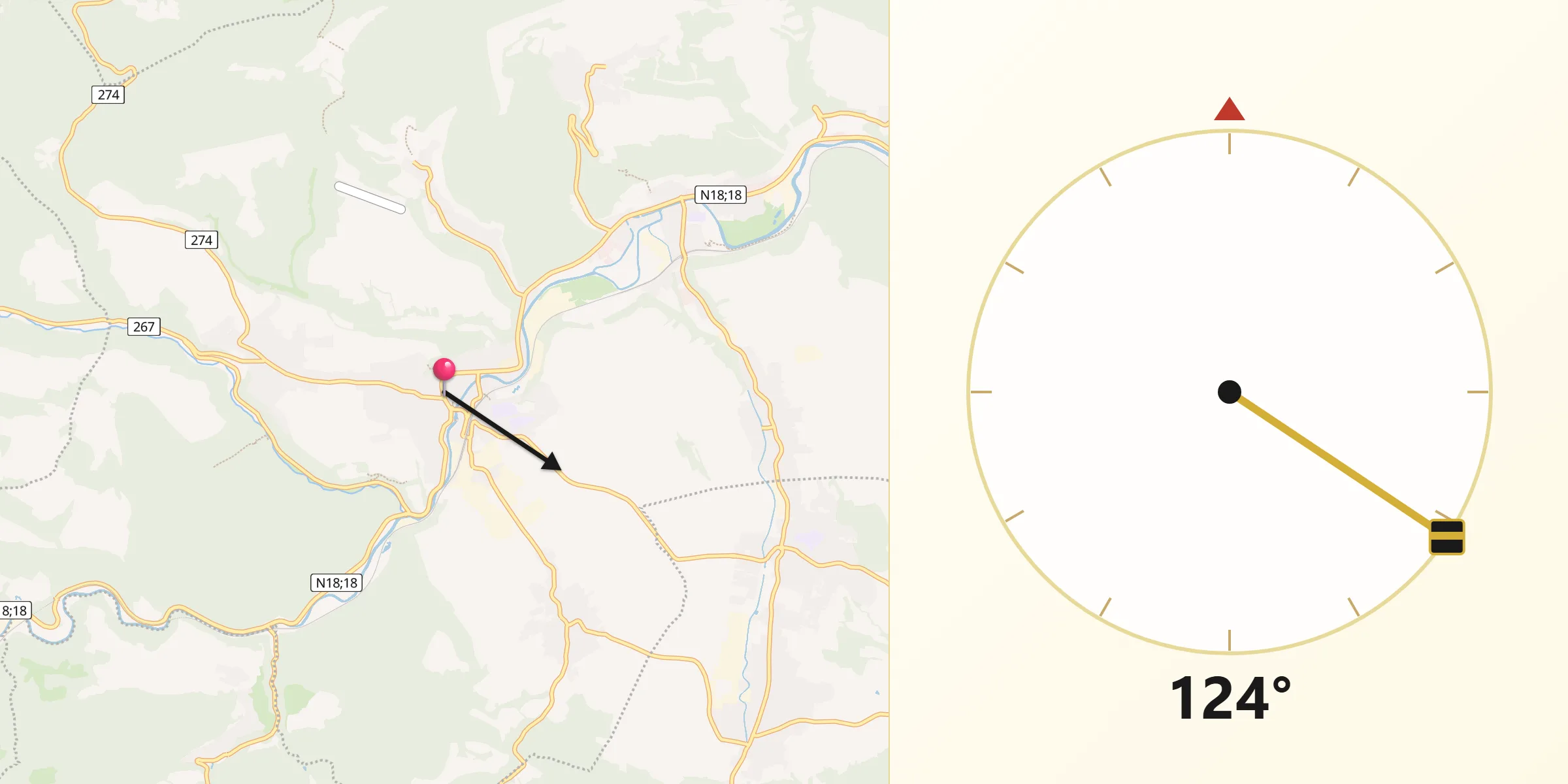 Direzione della Qibla da Laufen