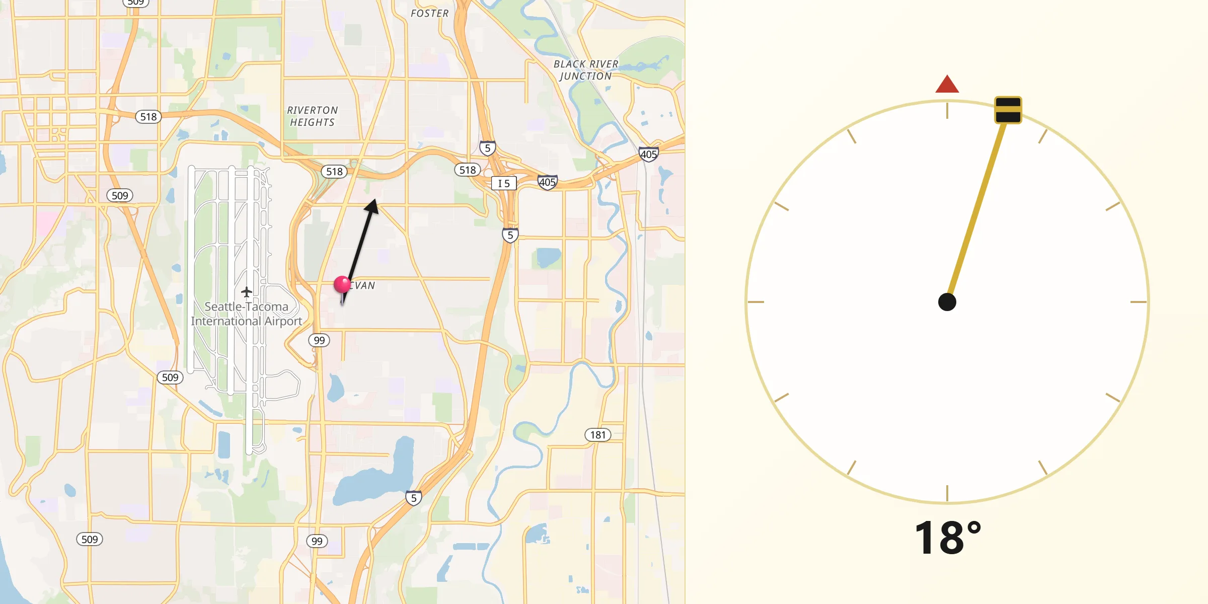 Qibla Direction from SeaTac