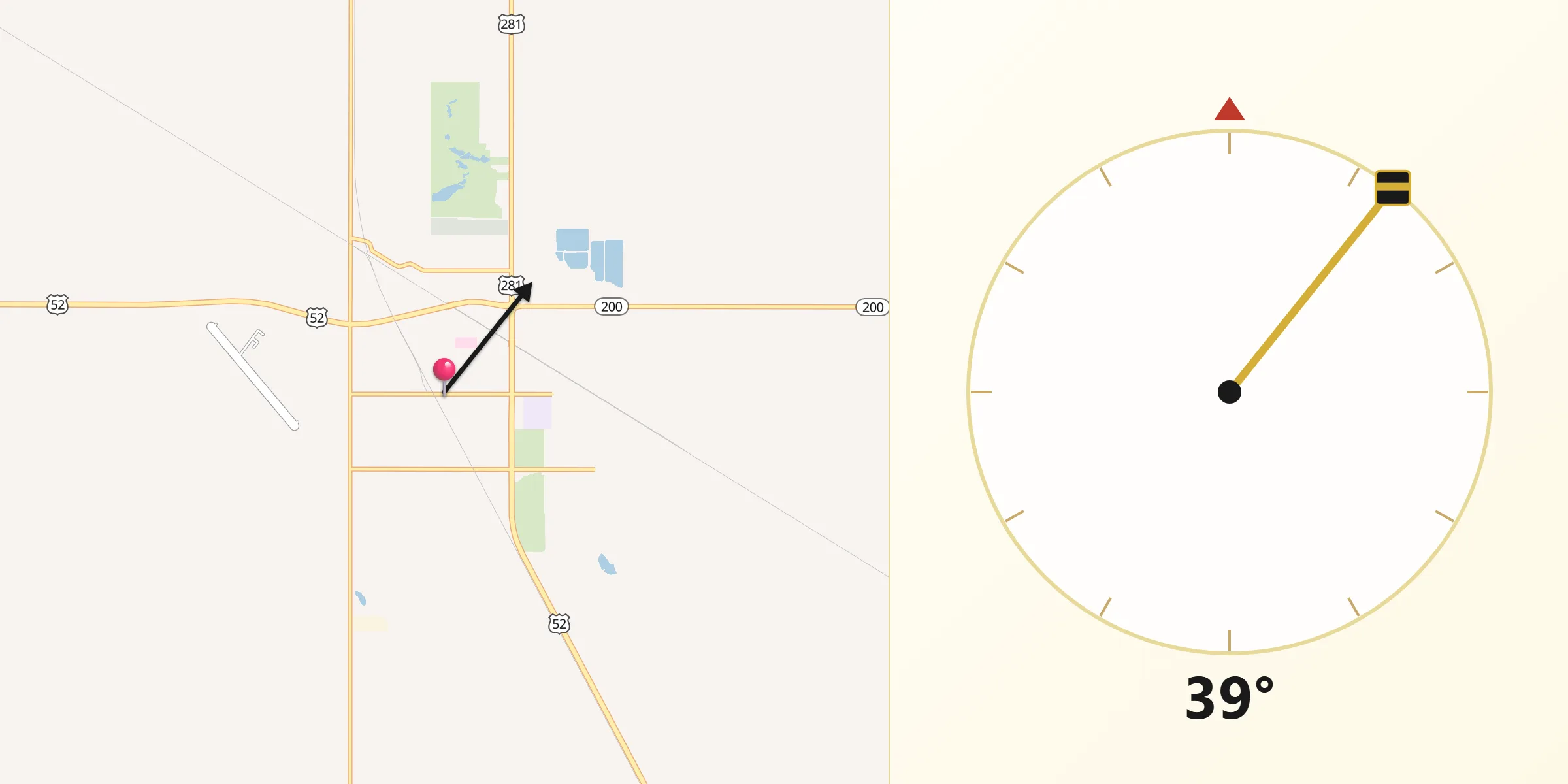 Qibla Direction from Carrington