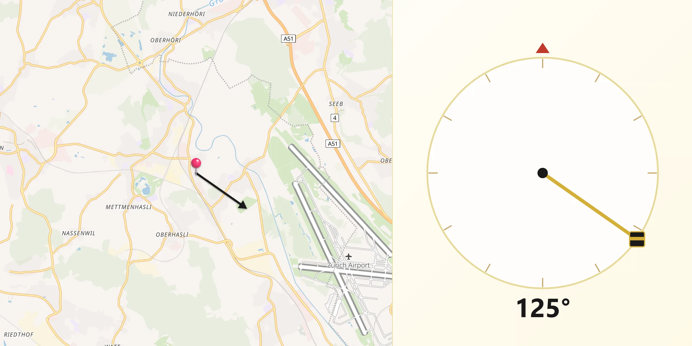 Direzione della Qibla da Hofstetten