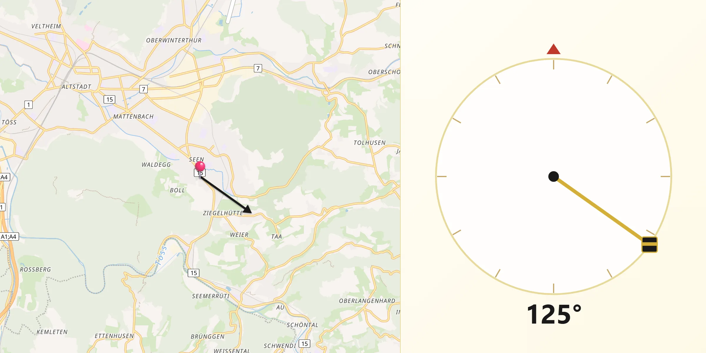 Qibla-Richtung von Seen (Kreis 3) / Ganzenbühl