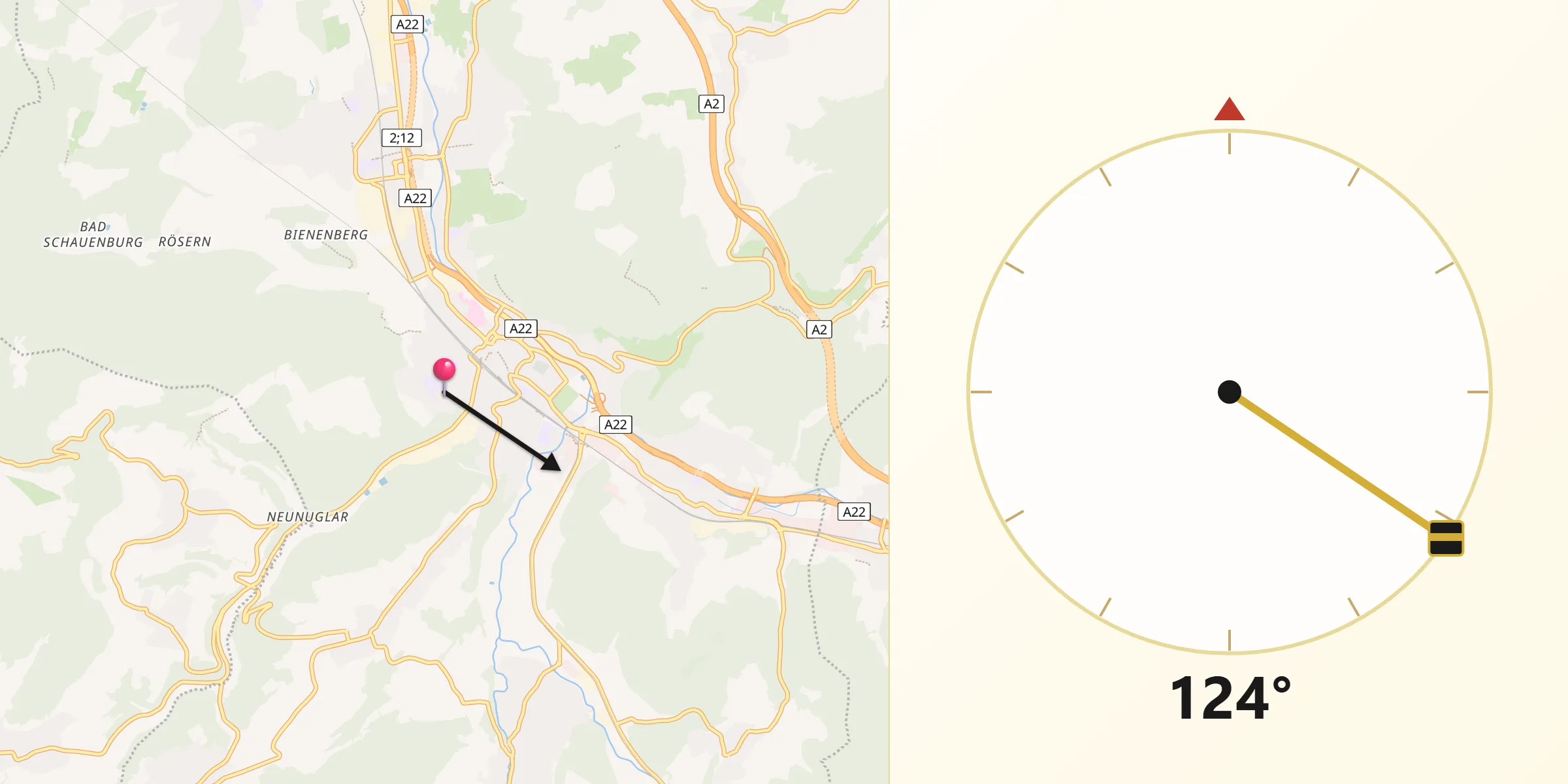 Direzione della Qibla da Bezirk Liestal