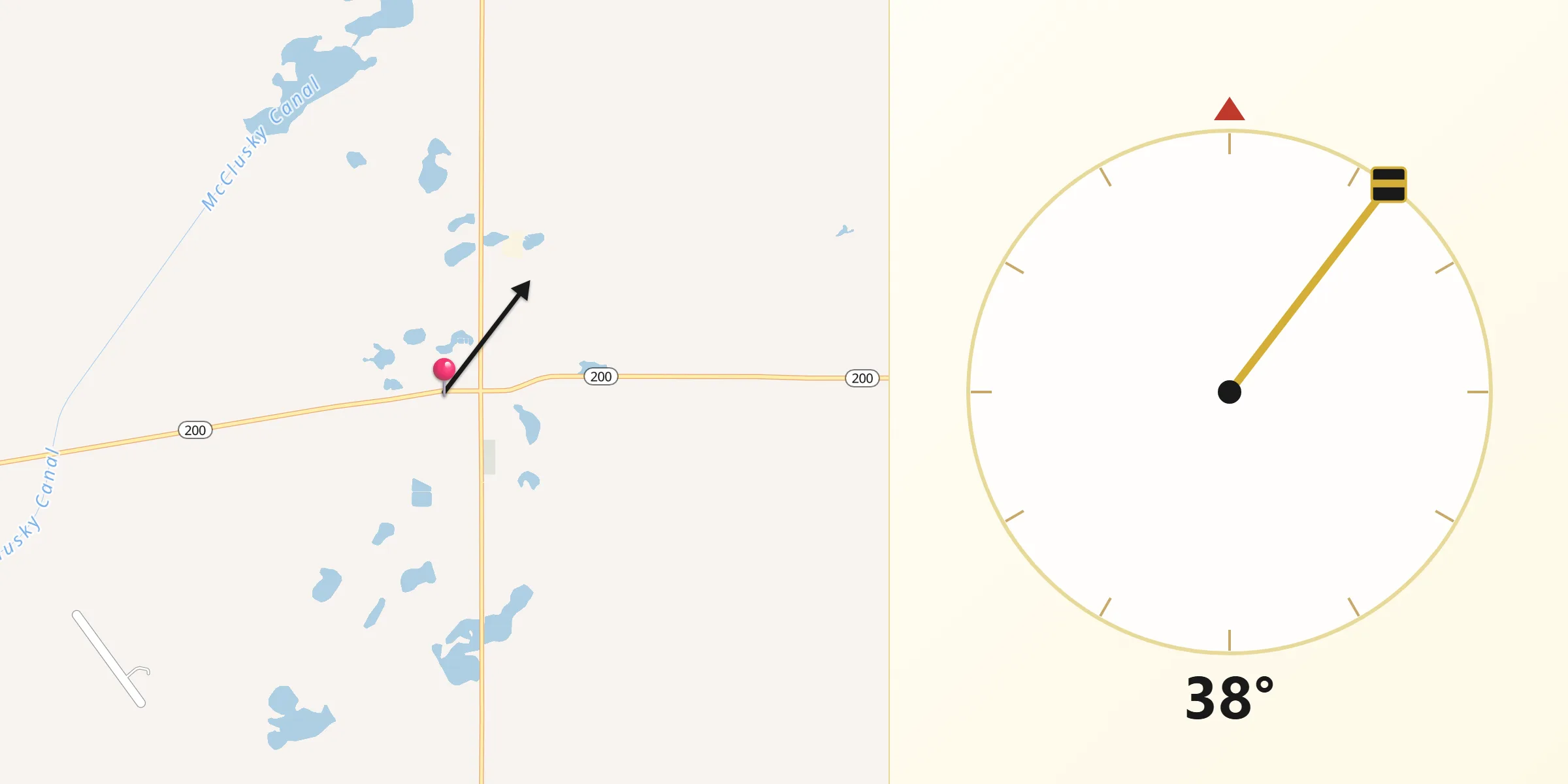 Qibla Direction from McClusky