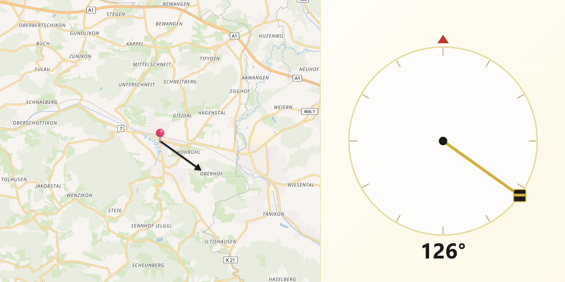 Direzione della Qibla da Elgg