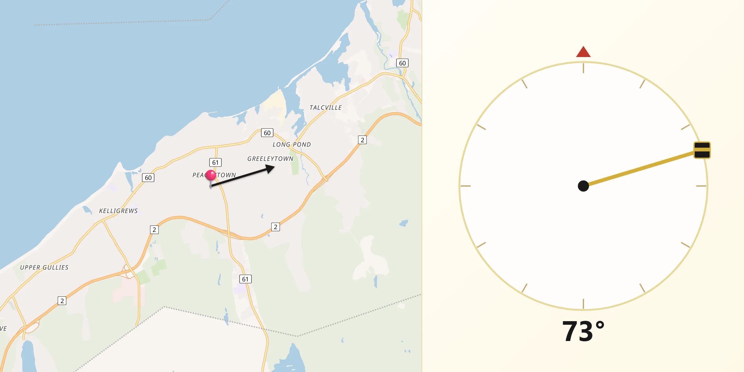 Qibla Direction from Conception Bay South