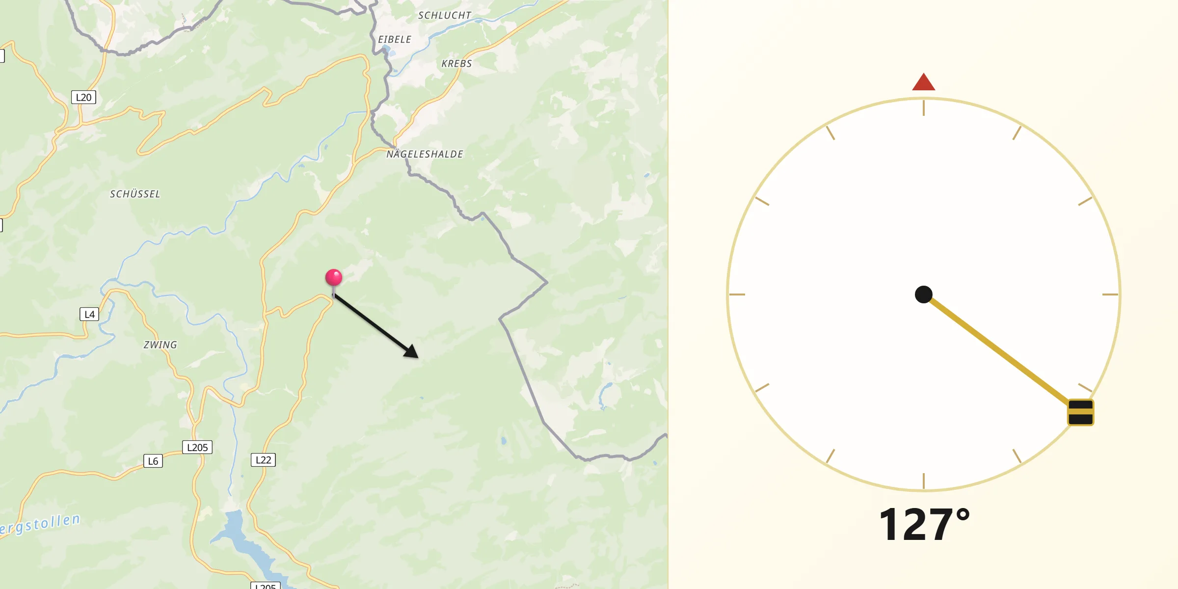 Qibla-Richtung von Riefensberg